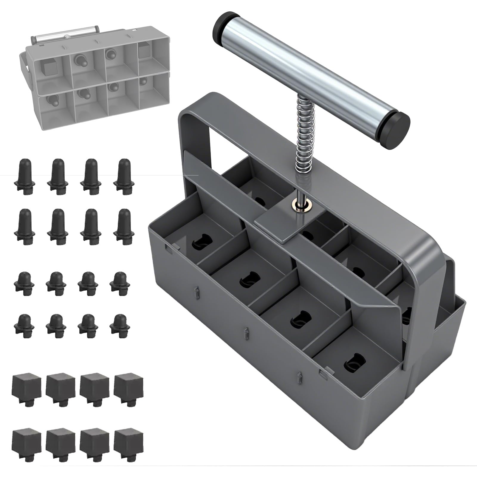 Bloque de suelo de 8 celdas para semillas, 5 cm, bloque de semillas manual, bloque de semillas, bloque de semillas duradero, herramienta de bloqueo del suelo, kit de bloqueo de suelo