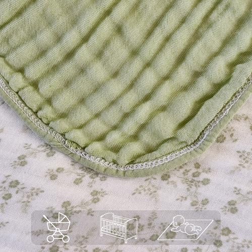 Image of Muslin Throw Blanket 100% Cotton Floral Pattern 6-Layer Gauze Cooling Blanket Lightweight Soft Breathable Quilt for All Season Both Sides for Sofa Couch (Floral Green-a, Throw 50 inchx60 inch)