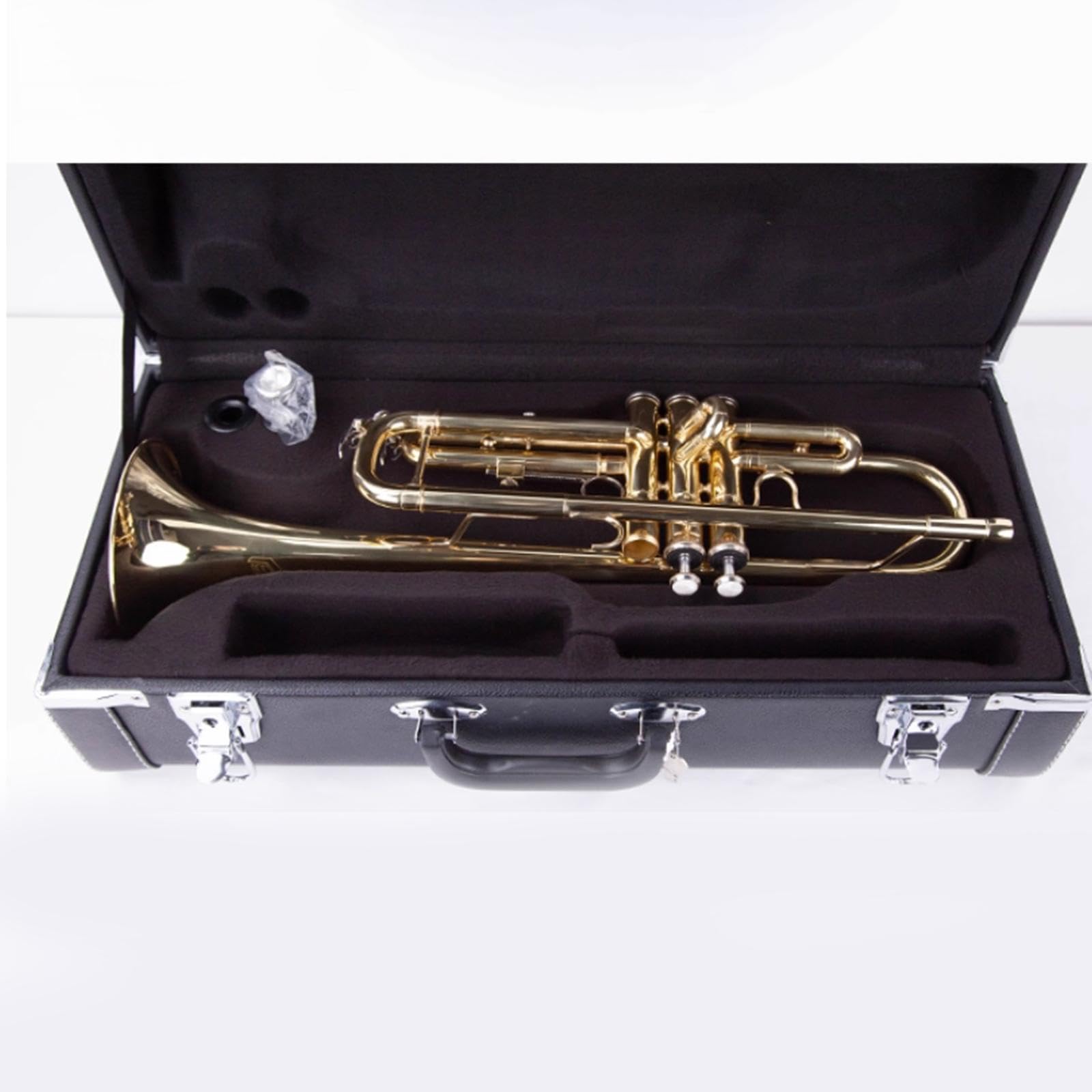 Custodia per tromba, rivestimento interno in velluto, custodia da concerto, accessorio per strumenti musicali, ideale per, nero