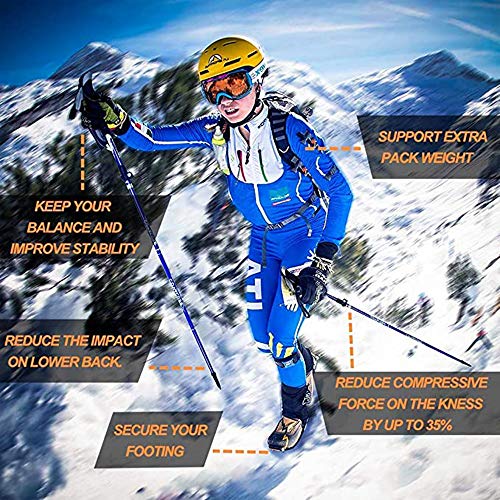 Outdoors Carbon Fiber Trekking Poles - Lightweight and Compact Hiking Sticks with Quick Lock System and Adjustable Wrist Straps, Telescopic, Collapsible, Ultralight for Hiking, Camping - Thumbnail 6