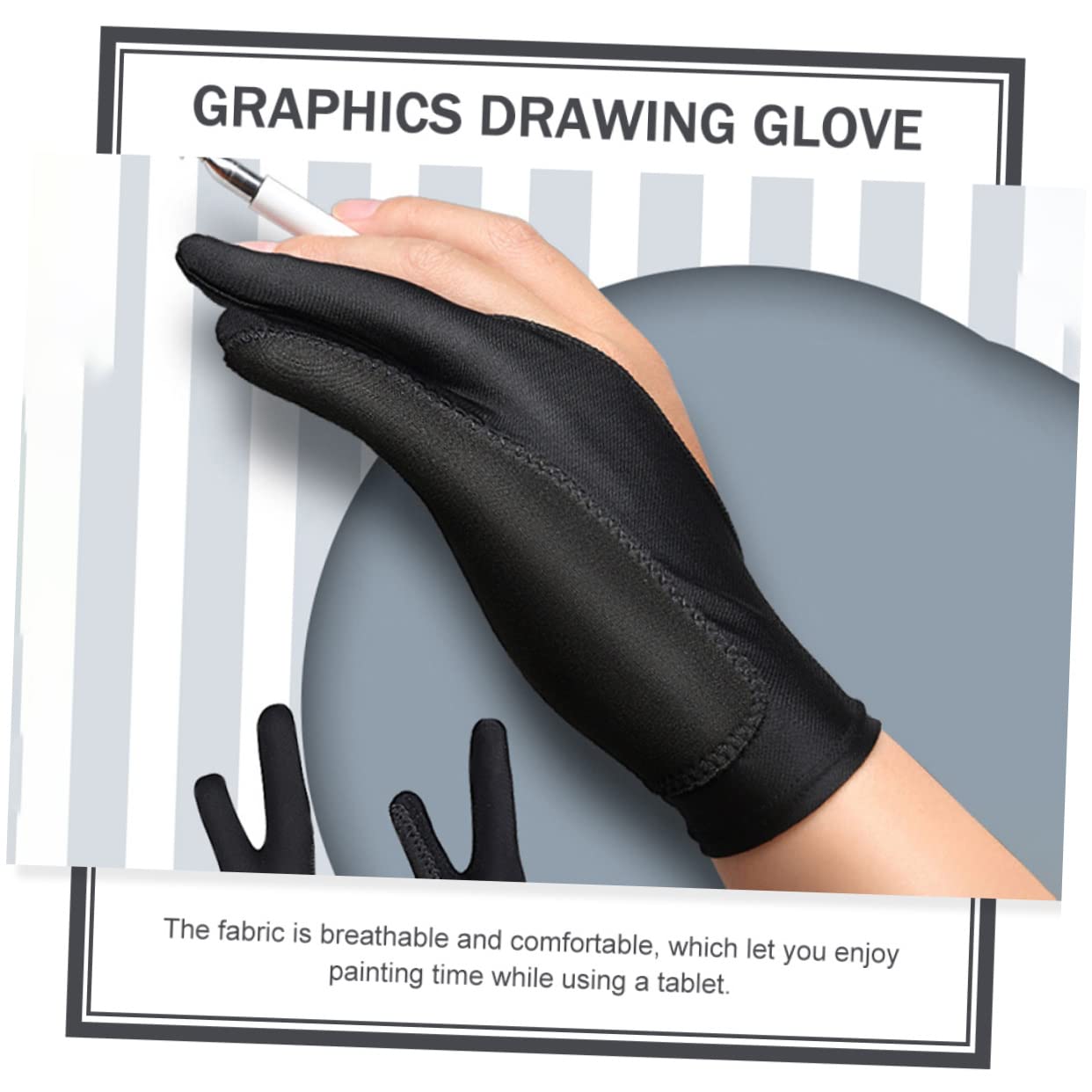 VILLCASE 2pairs -mistouch Two-Finger Glove for Digital Drawing Comfortable Artist Sketching Glove Breathable for Tablet Painting -Sweat Design for Artists