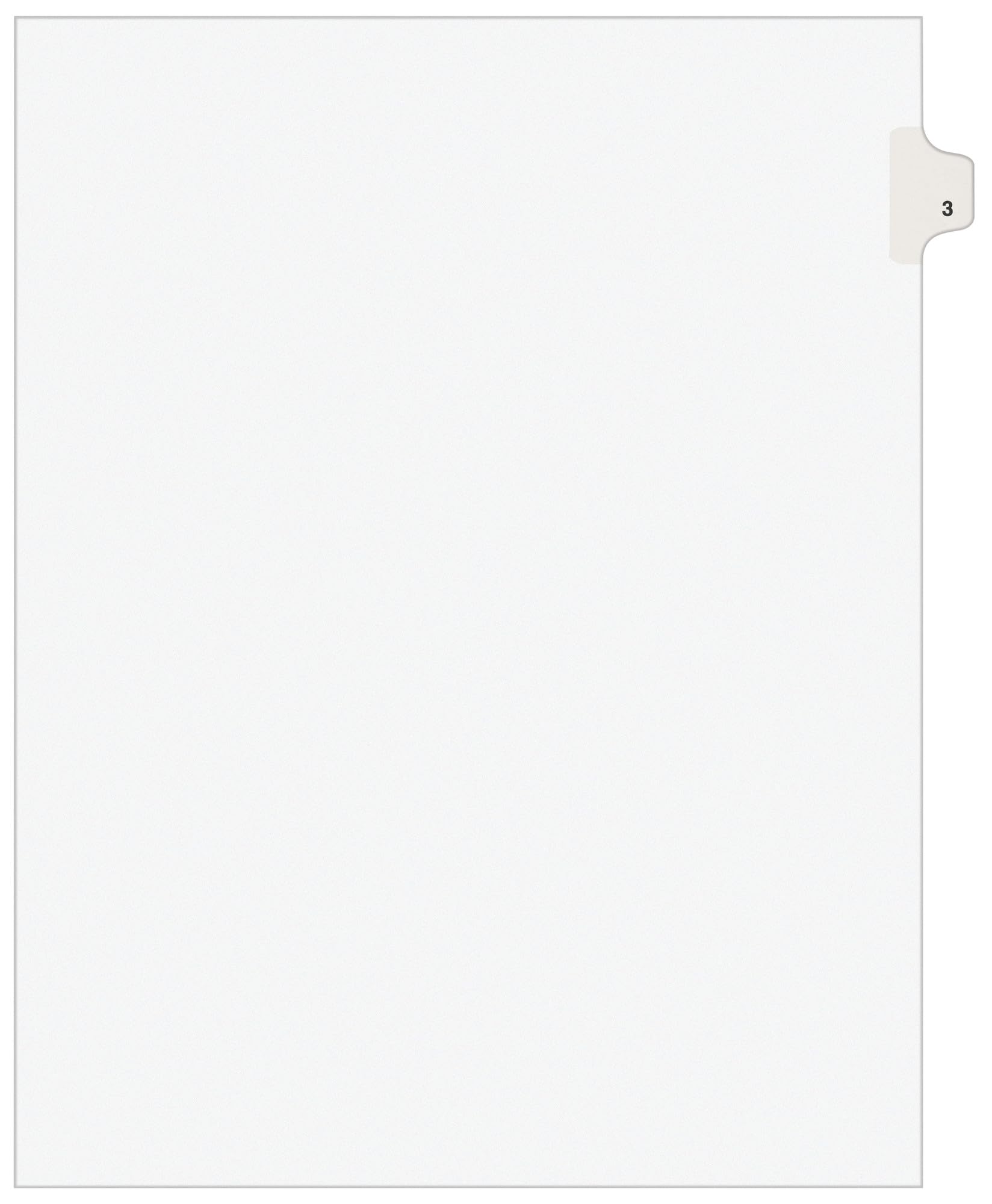 Individual Legal Exhibit Dividers, Avery Style, 3, Side Tab, 8.5 x 11 inches, Pack of 25 (11913)