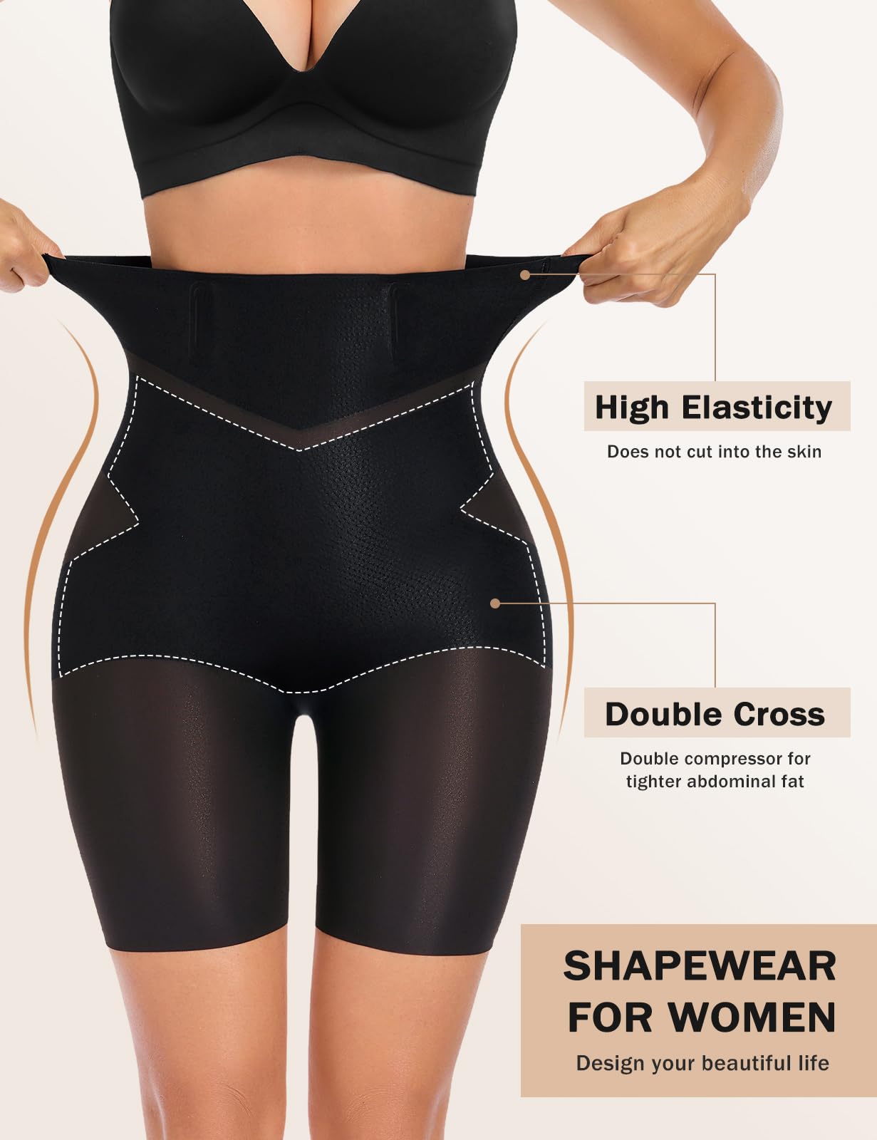 Niwicee Braga Faja Reductora Mujer Pantalones Cortos Ropa Interior Cintura Alta Pantalones Moldeadores Adelgazante Braguitas Shapewear Control de Abdomen Bragas de Antirozaduras