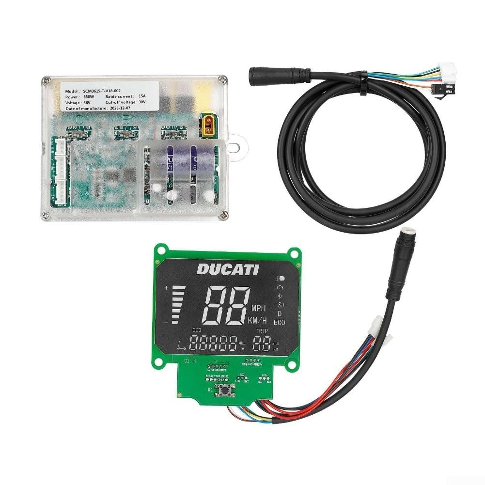 MW95-basierte Controller-Lösung für DUCATI E-Scooter inklusive 36V 550W Instrumentententafel und 7-poligem Verlängerungskabel