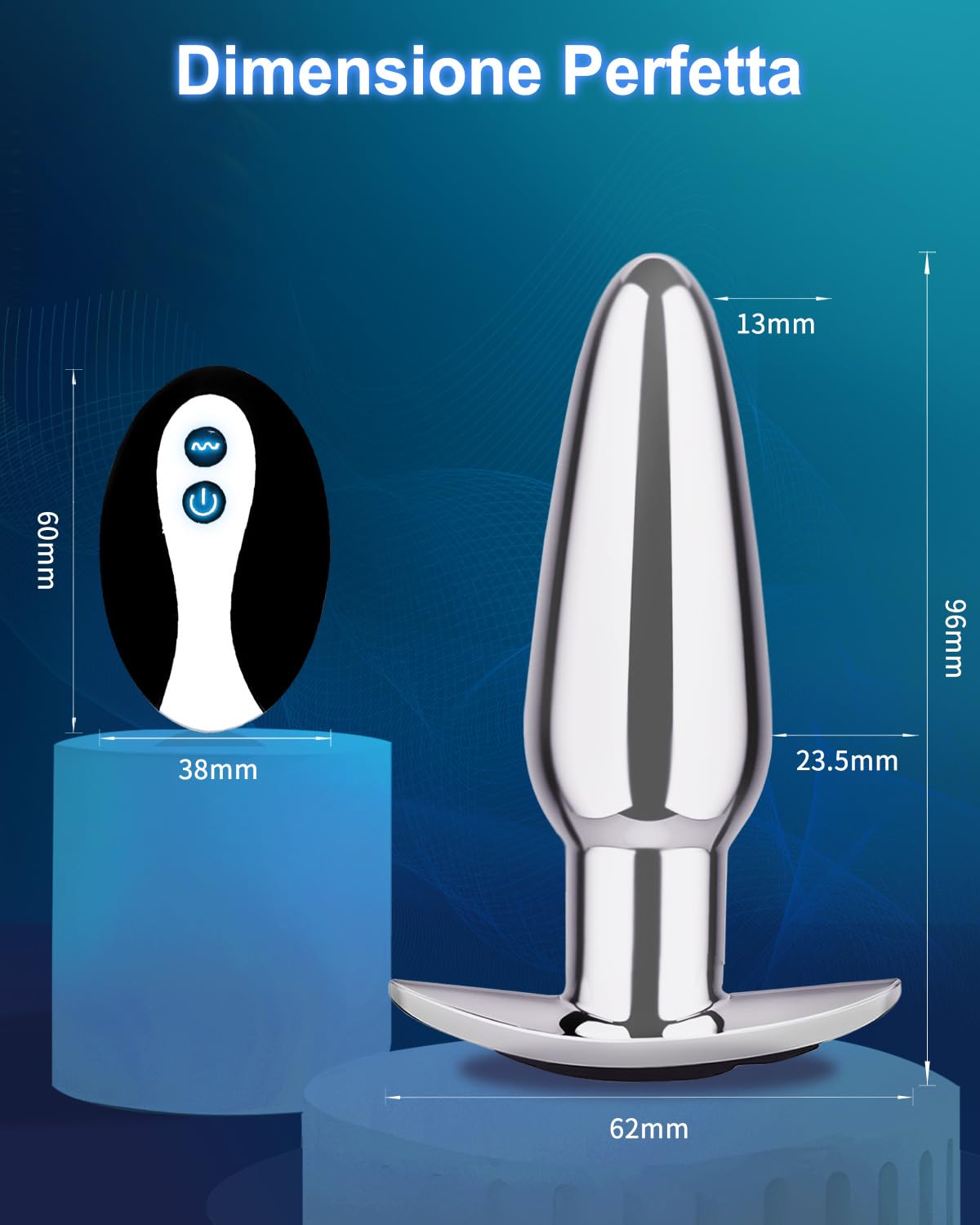 Vibratoreper Donna Telecomando Sex Toys Uomo, Plug Anale Prostata Vibratore Uomo Sextoys, Vibratoreper Donna Professionale Wireless, Vibratori Uomo Anali Plug Analesex Sexyshop 10 Modalità (Metals)