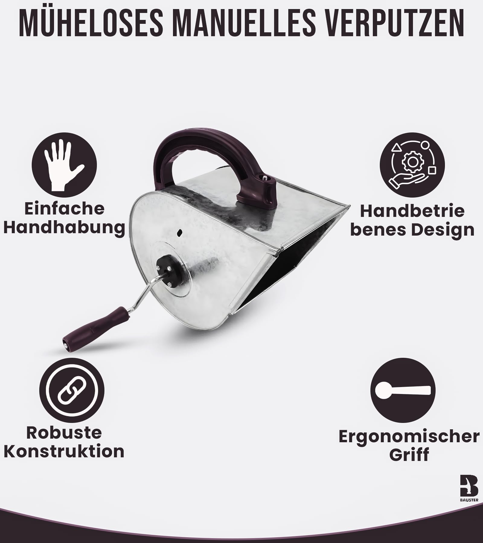 Handbetriebene Putzmaschine für Reibeputz | Strukturputz Spritzgerät | Manuelle Verputzmaschine für Wand & Fassade
