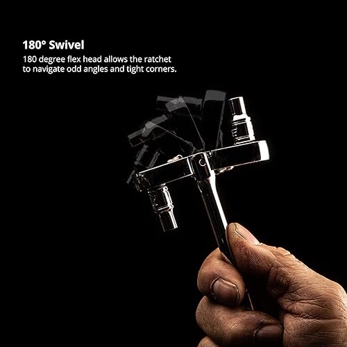 Miniatura 3 de Capri Tools Trinquetes, True 72 dientes, arco oscilante de 5 grados (juego de 3 piezasperfil bajo de cabeza flexible), (Modelo CP12000FX)