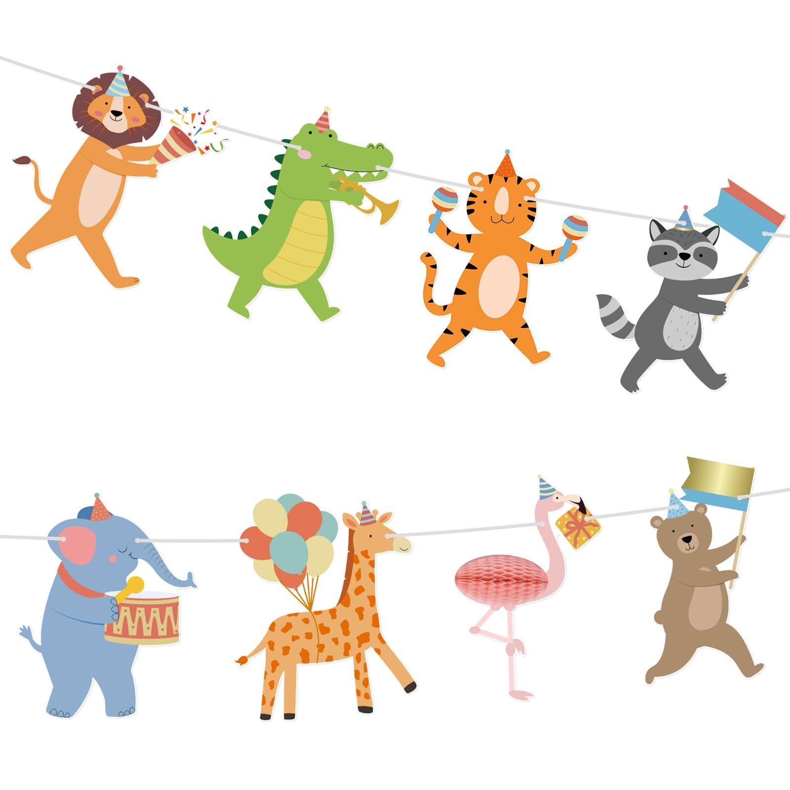 Photo 1 of Hooqict Animal Parade Party Banner
