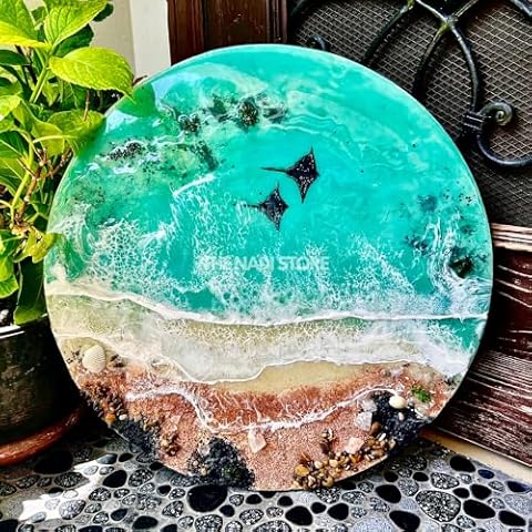 Generic Ocean-Themed Epoxy Coffee Table Cover
