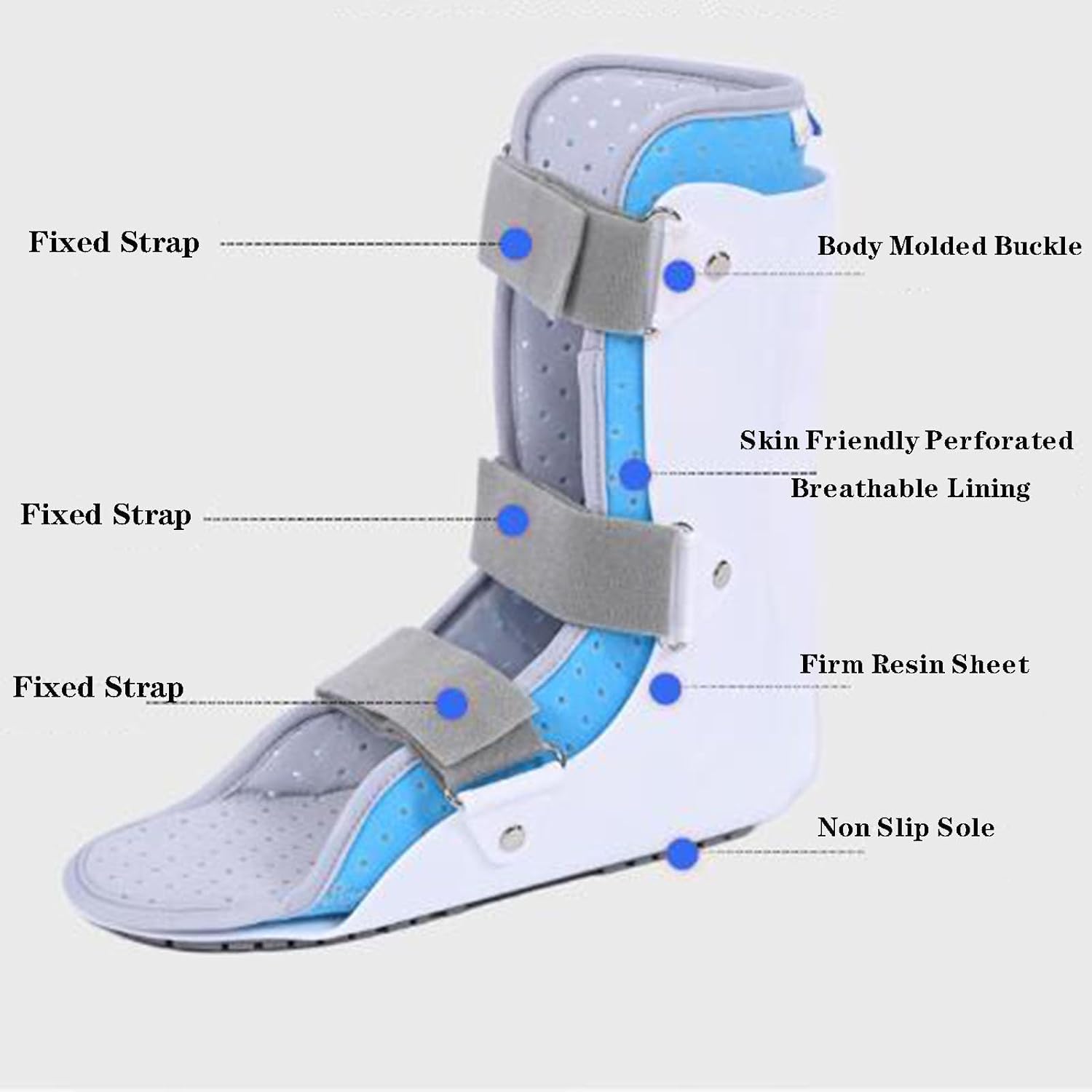 Soporte de Tobillo, ortesis para pie, Andador Acolchado, Bota ortopédica para Caminar, Soporte de ortesis de Tobillo(Style 2-Large)