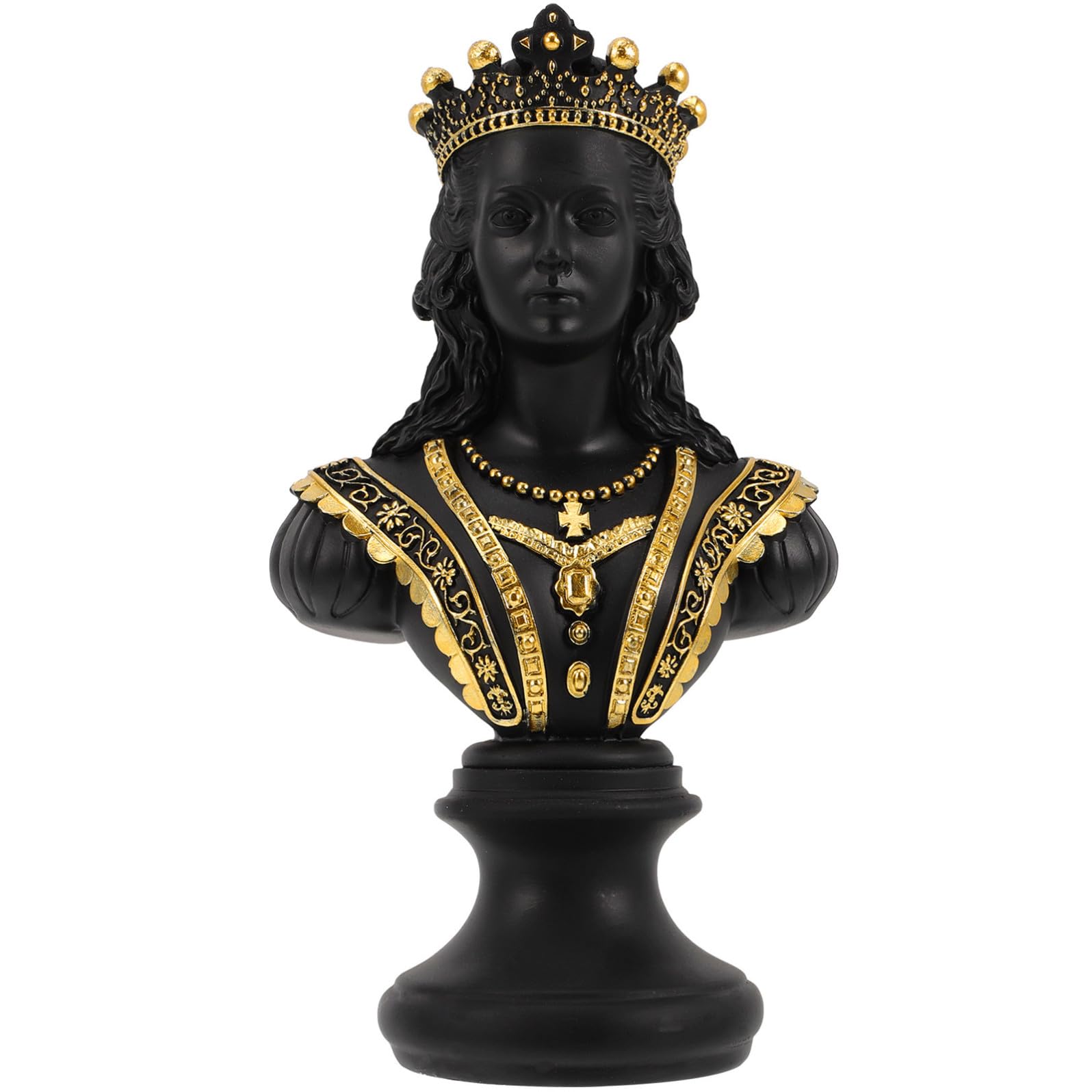 PRETYZOOM Scultura da Tavolo Scacchi in Resina Nera Decorazione Elegante per Ufficio e Casa Busto Regina Chic per Arredamento Stiloso e Originale