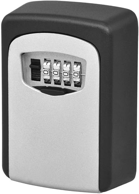 YA MI 4-digit key lock box, outdoor waterproof hidden wall mounted key safe - key storage lock box for housegray