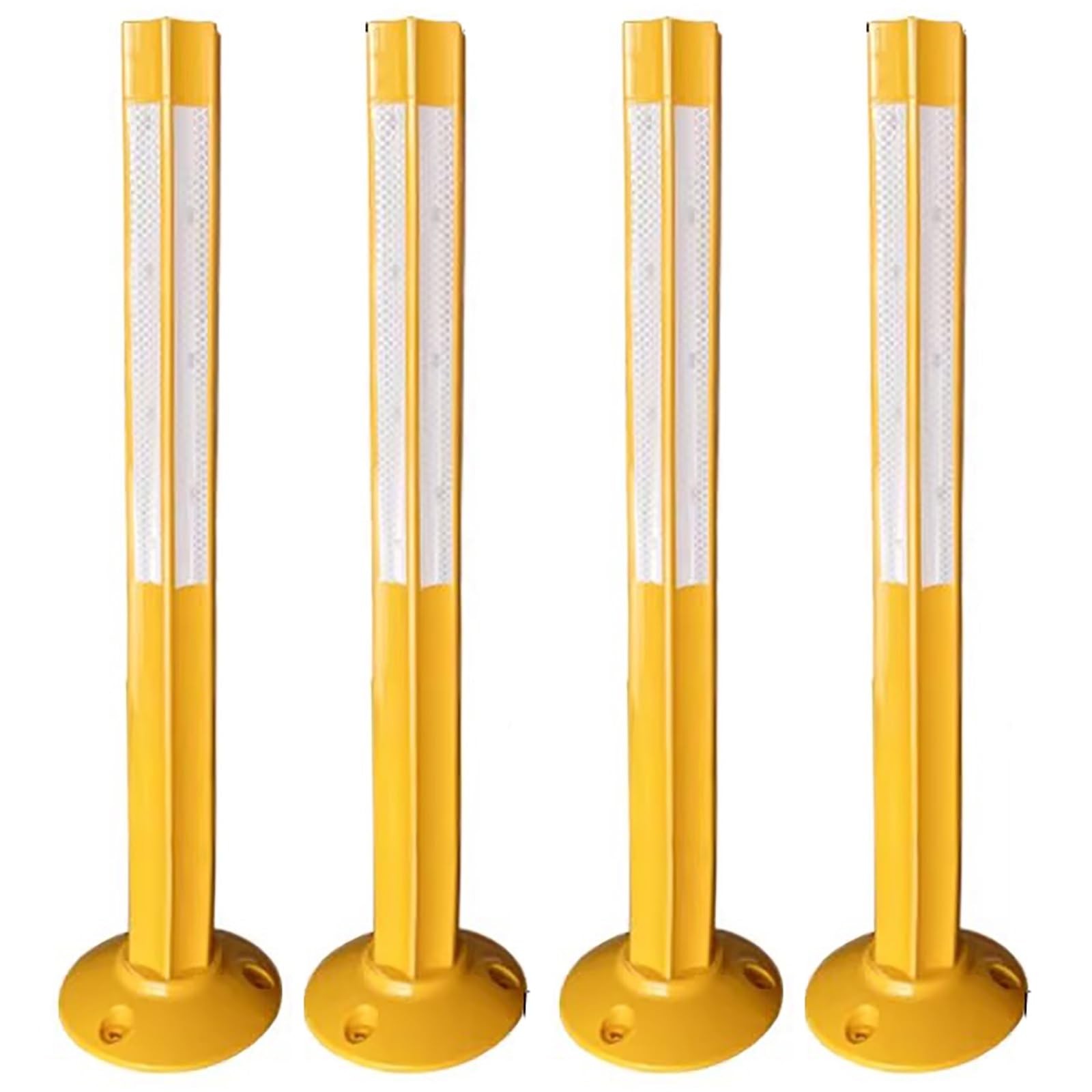 SaryEdge Safety Bollard Posts with Reflective Strips for Road Construction, Parking Lot Safety, and Traffic Crowd Control,B-4pcs,B-4pcs