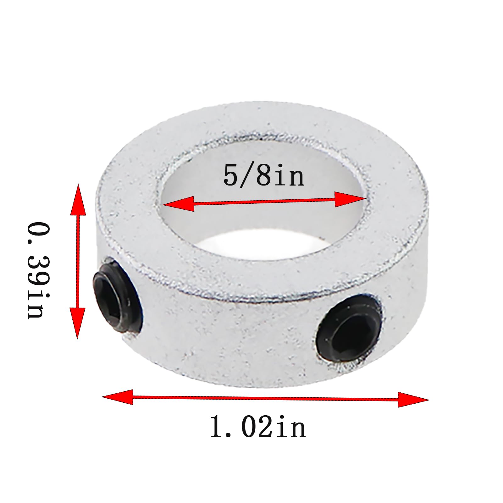 GZWZH 4PCS Bore Solid Steel Shaft Collar 5/8in Bare Shaft Check Collar Locking Collar Fixed Limit Ring Shaft Fixed Collar Stop Screws for Machinery Industrial Use