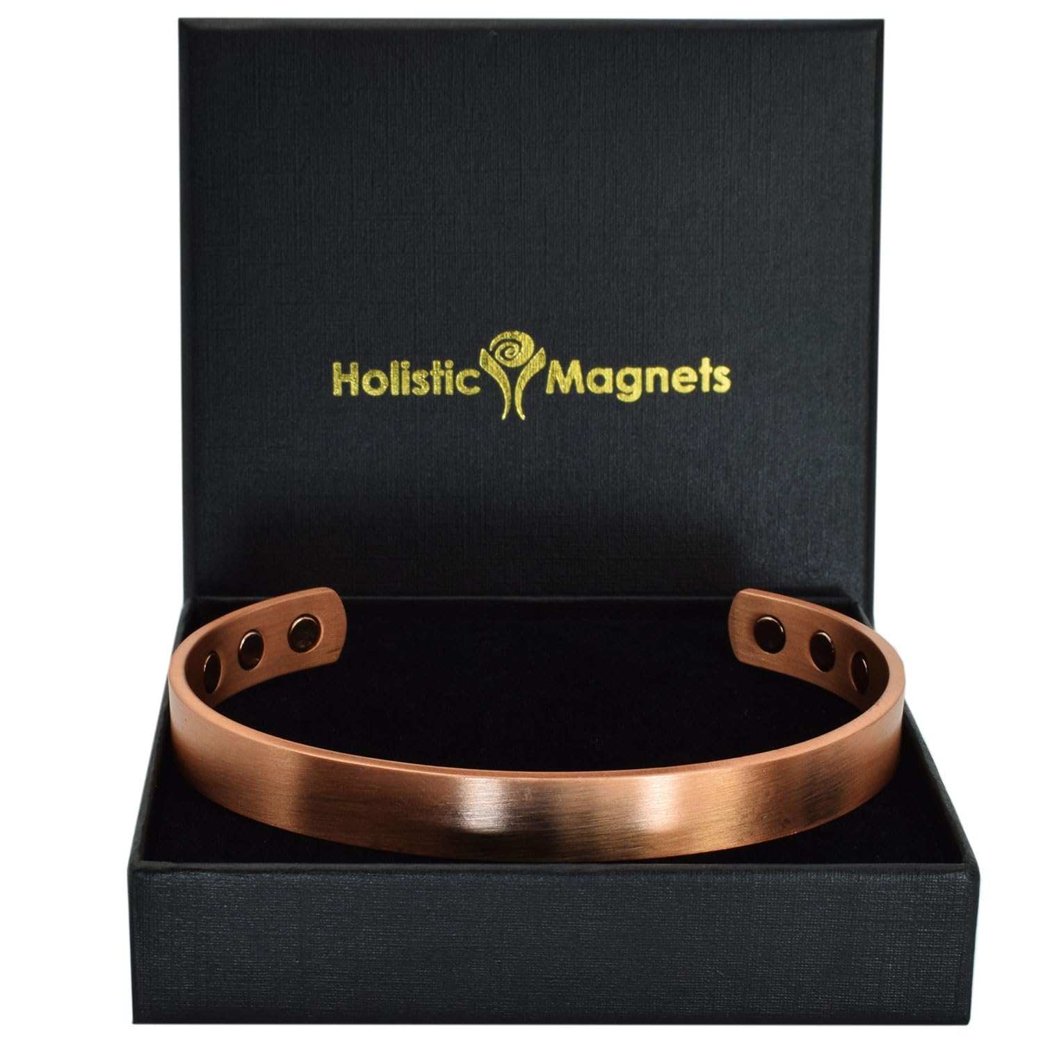 Pure Copper Magnetic Bracelet Men Women Copper Bangle Cuff 6 Neodymium Magnets Unisex Adjustable-CSL
