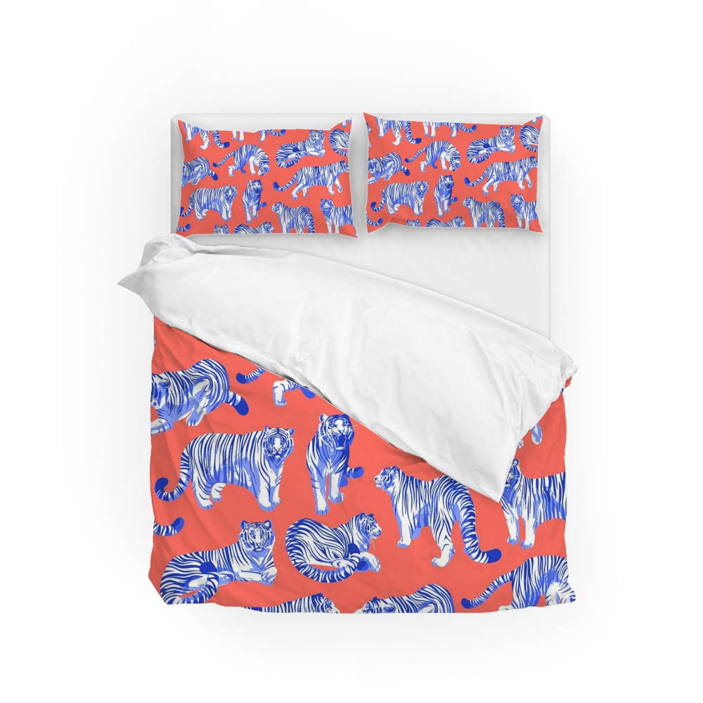 Parure de lit King Size imprimé tigres pour une décoration de chambre moderne et exotique