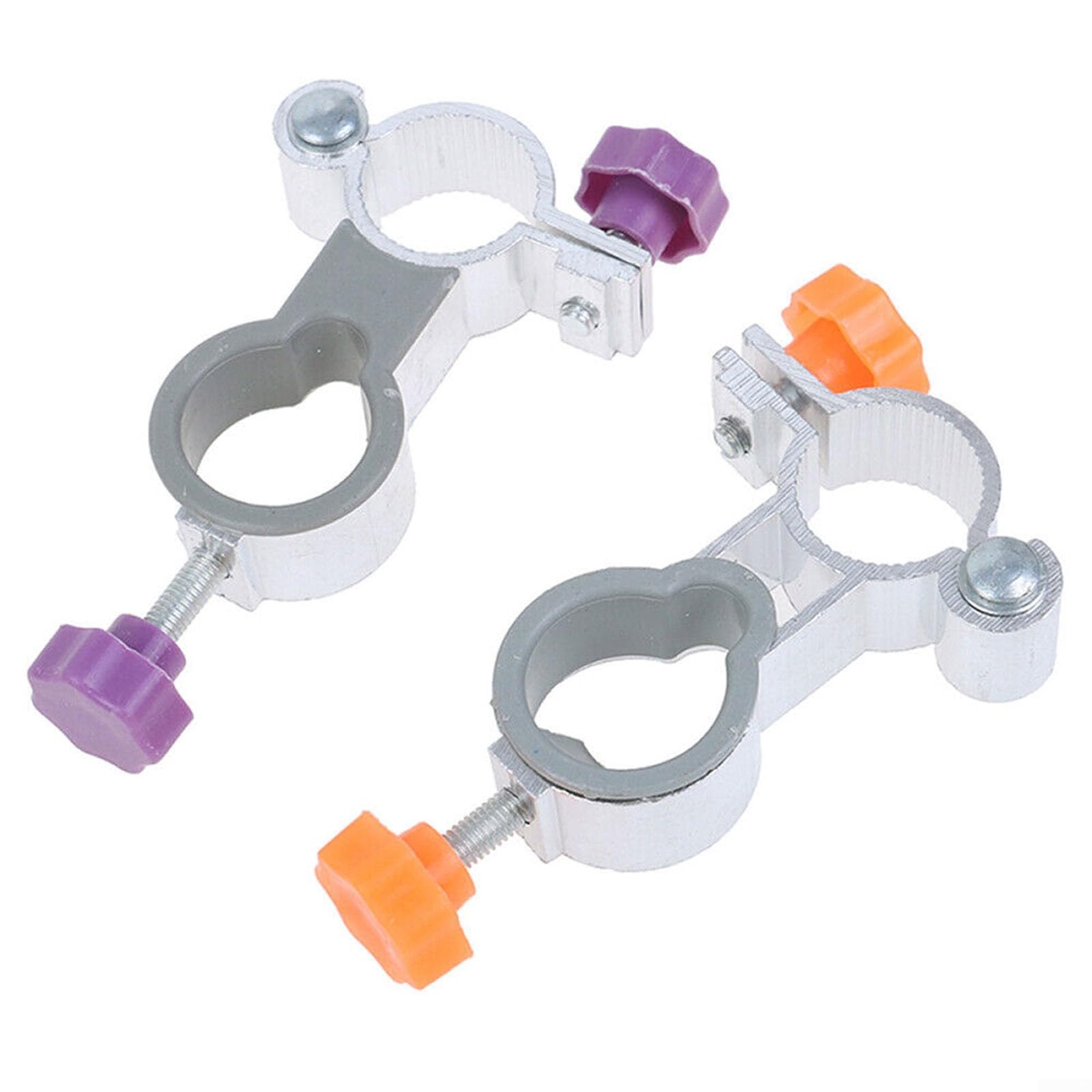 2 Clip Porta Ombrello Per Sedia Da Giardino: Pieghevoli, In Lega Di Alluminio, Adatte A Tubi 25mm (Pieghevole) - 3