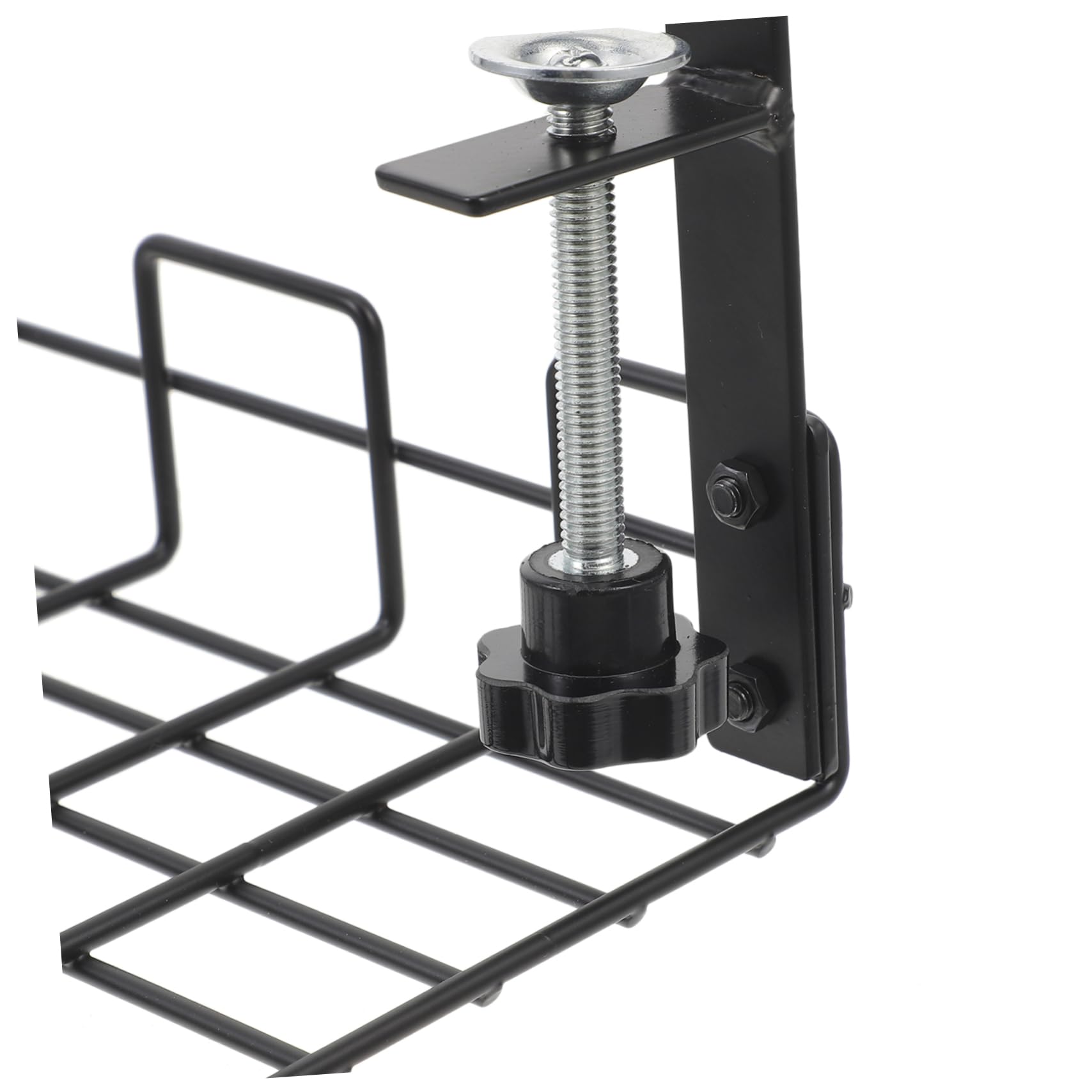 Organizador de Cables Debajo del Escritorio, Acero al Carbono, Negro