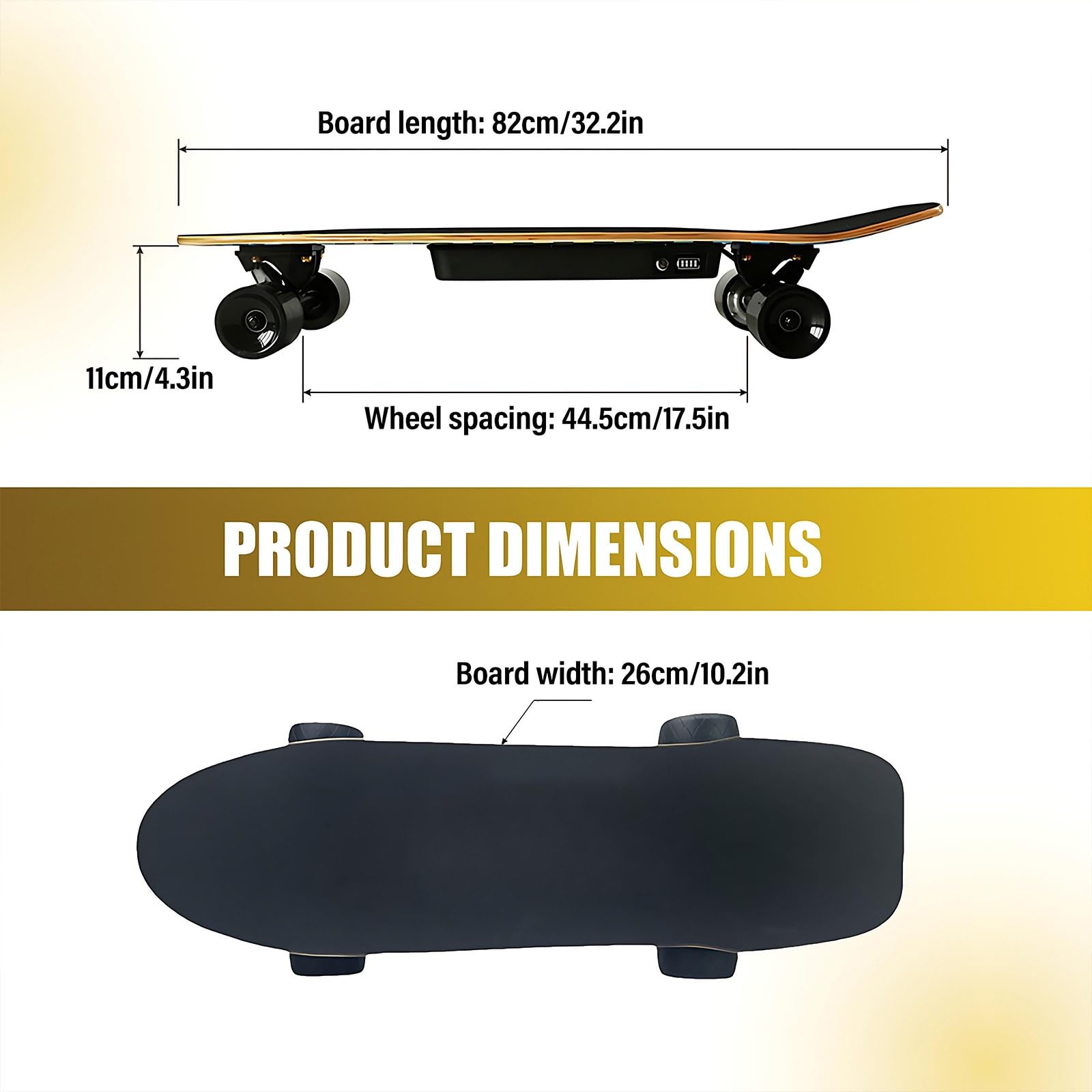 Longboard électrique Adulte, Skateboard électrique Portable pour Débutants, Plateau érable, Vitesse Réglable, Freinage Doux, Charge Rapide 90 Min, Autonomie 25 Km