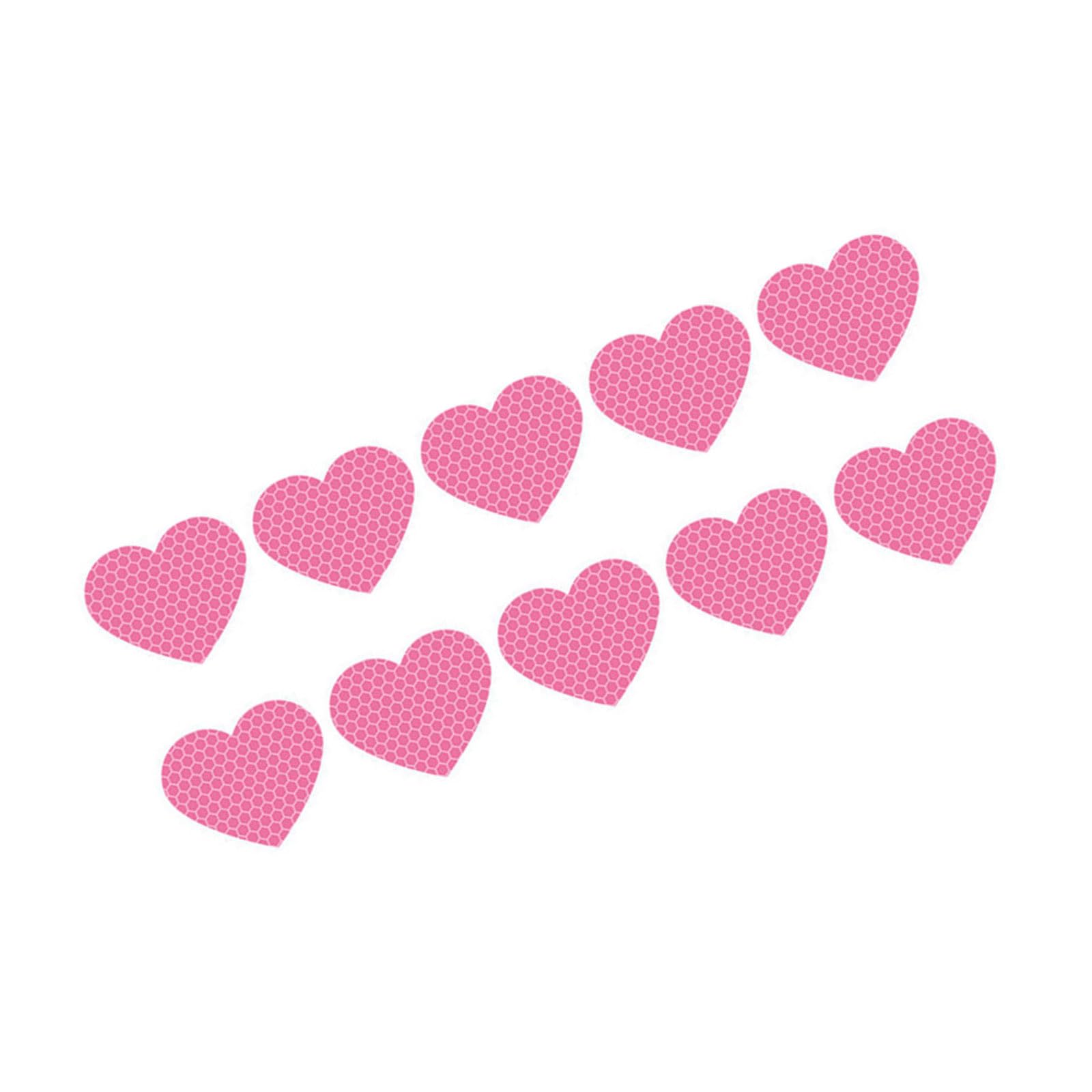 GTYLF 10PCS Reflective Heart Car Stickers Waterproof Decorative Decals Removable For Vehicle Exterior Scratch Cover Adhesive