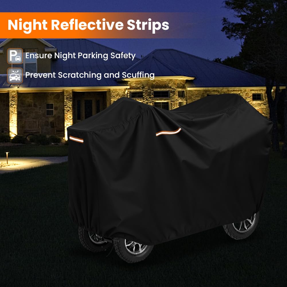 AOOSA Mobility Scooter Covers 124x58x99CM, with Storage Bag 210D Oxford Fabric Anti Dust Waterproof Bird Droppings UV-resistant for Most 3 or 4 Wheels Mobility Scooters — view 4