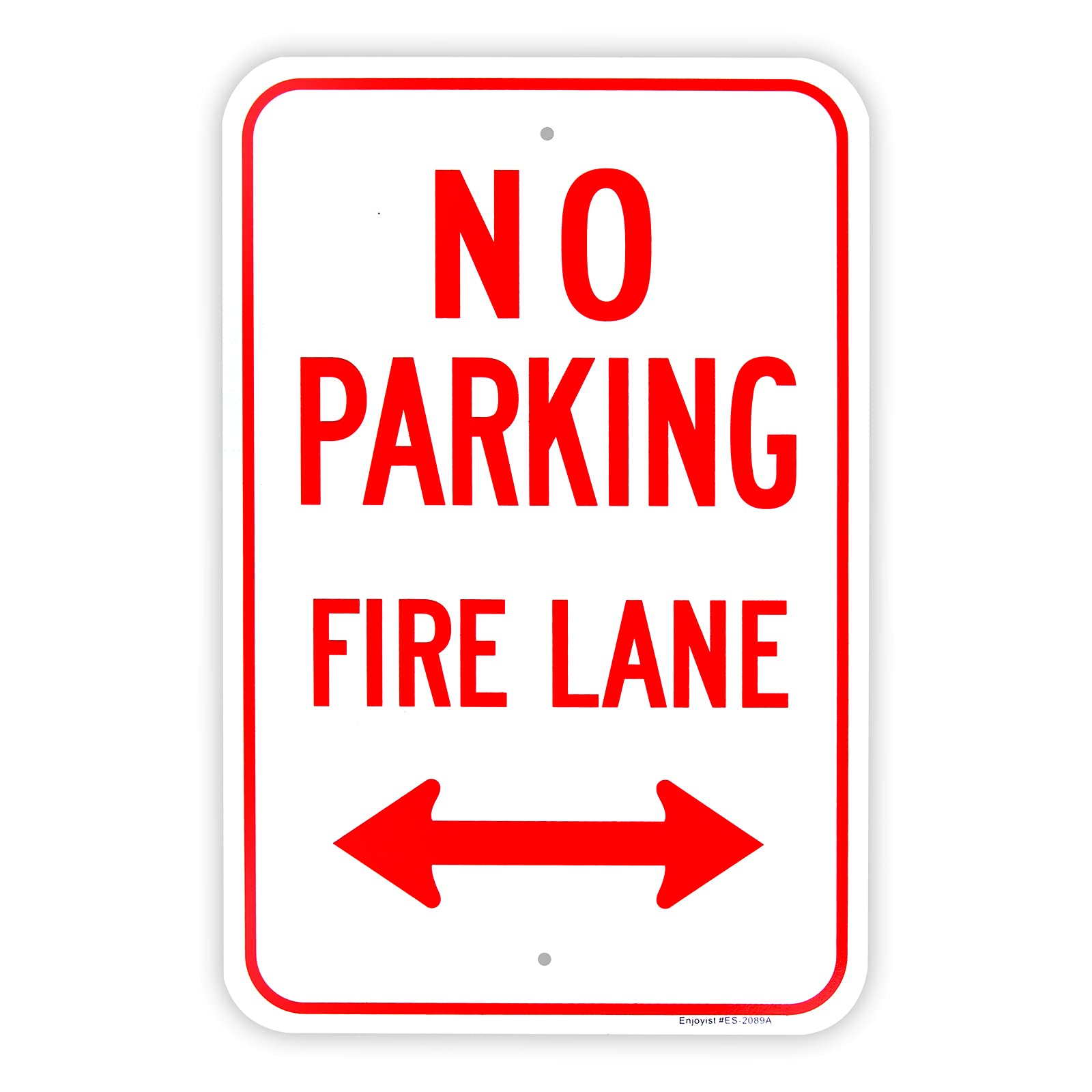 No Parking Fire Lane Sign, 12x8 Inch, Rust-Free Aluminum, Reflective, UV Protected & Weatherproof