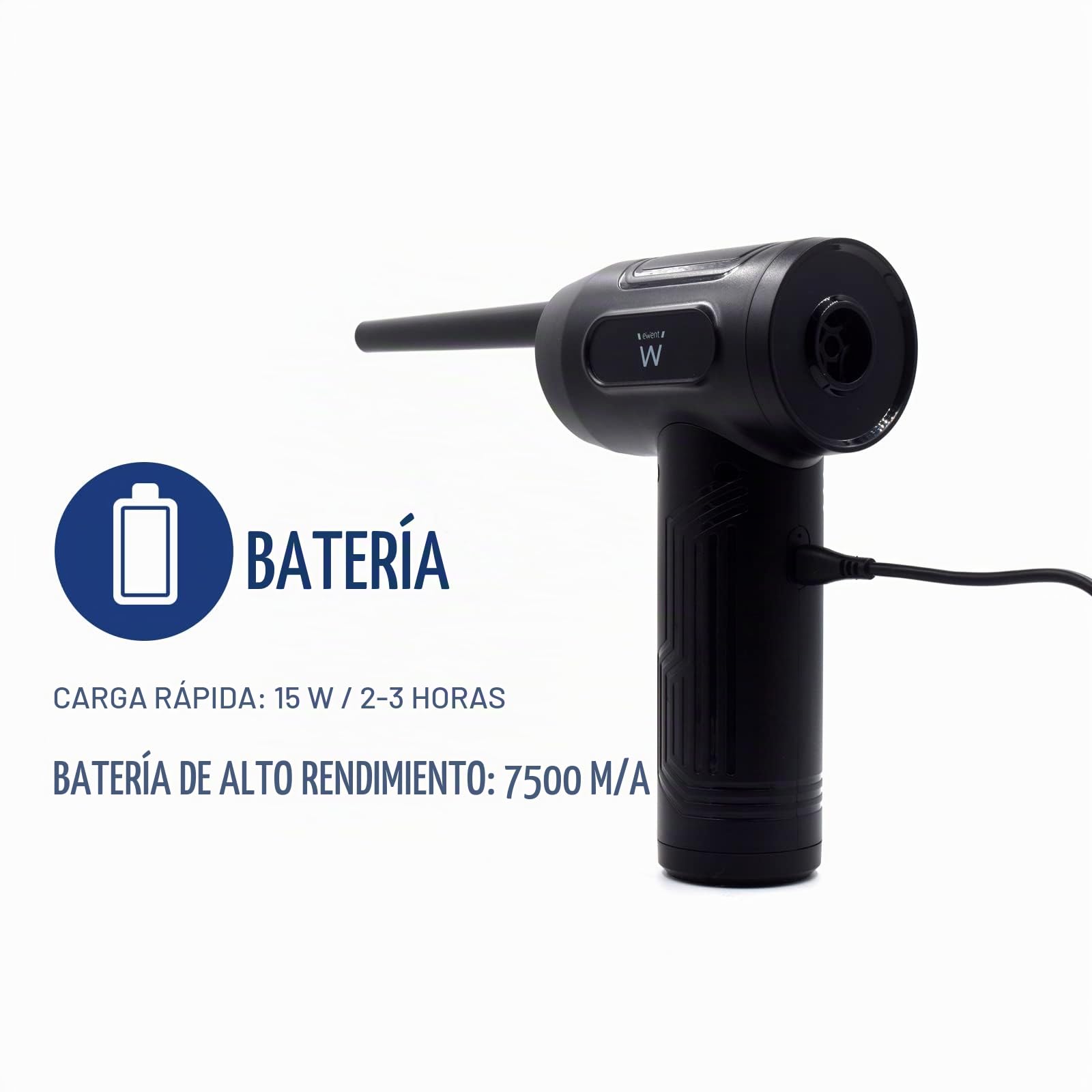 SOPLADOR EWENT DE AIRE ELECTRICO 60W 60.000RPM RECARGABLE