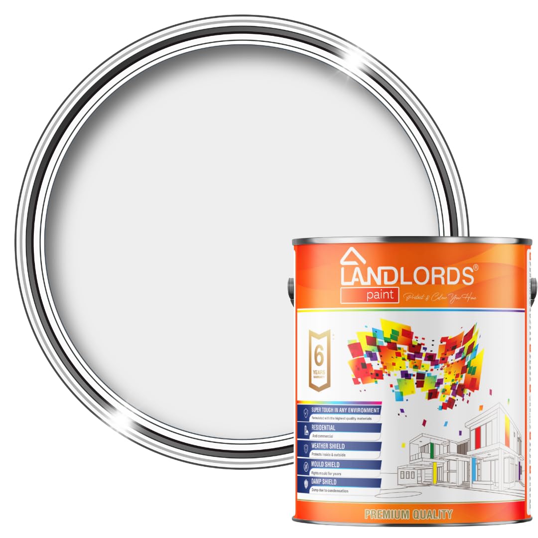 Landlords Weather Shield Rock Salt Smooth Masonry Paint | 5L in 30+ Colours | Storm Proof, Scrub Resistance & Waterproof | Weatherproof Technology Designed with Acrylic Resin for Ultimate Protection