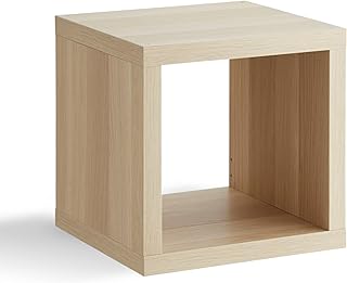 home stuff KALLAX Shelving Unit, Cube Storage Unit, Square Shelving Unit Large Storage Solution Perfect for Basket or Boxes, For Home, Office Furniture, 42x42 CM (White Stained Oak Effect)