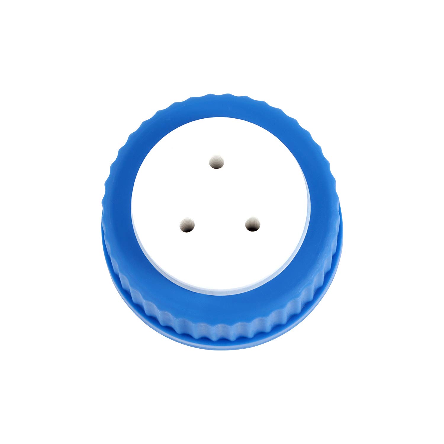 Blue GL45 - Tapa de llenado de seguridad de 3 puertos con tres agujeros para botellas de vidrio, tubo OD de 1/8 pulgadas, kit completo (caja de 4)