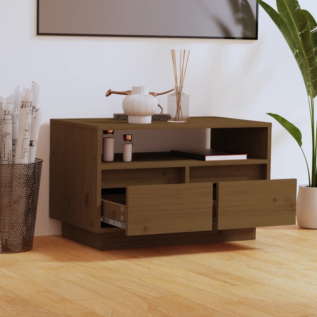Meuble TV LED,Meuble TV 180 cm Longueur,Meuble TV Marron Miel 60x35x37 cm Bois de pin massifConvient au Salon, à la Chambre à Coucher, à la Salle de séjour
