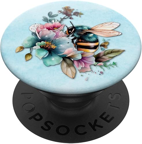 Lindas flores de abejorro apicultor apicultor amante de las abejas PopSockets azules PopSockets intercambiables PopGrip