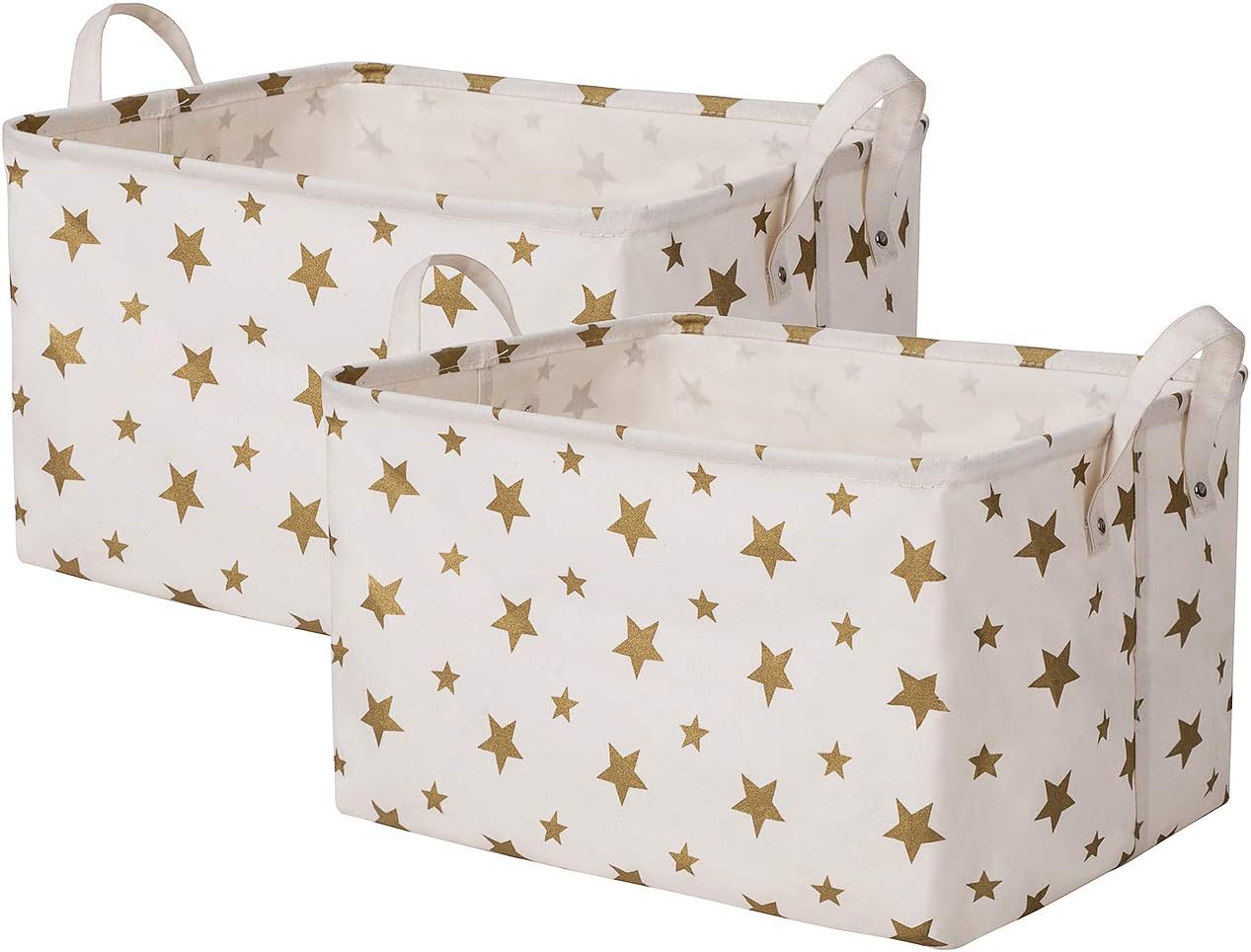 Canvas Kids Storage Basket 17x13x10 inches Toy Bins Star Laundry Storage Basket for Kids Toy Storage Pets Room Closet