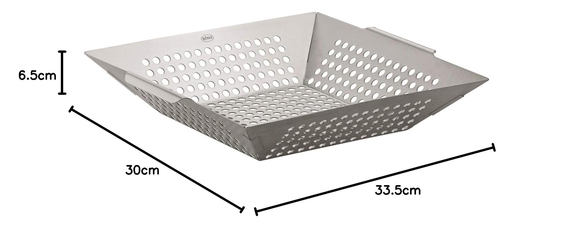 RÖSLE Poêle à grillades en acier inoxydable 18/10 avec perforations pour gril et four