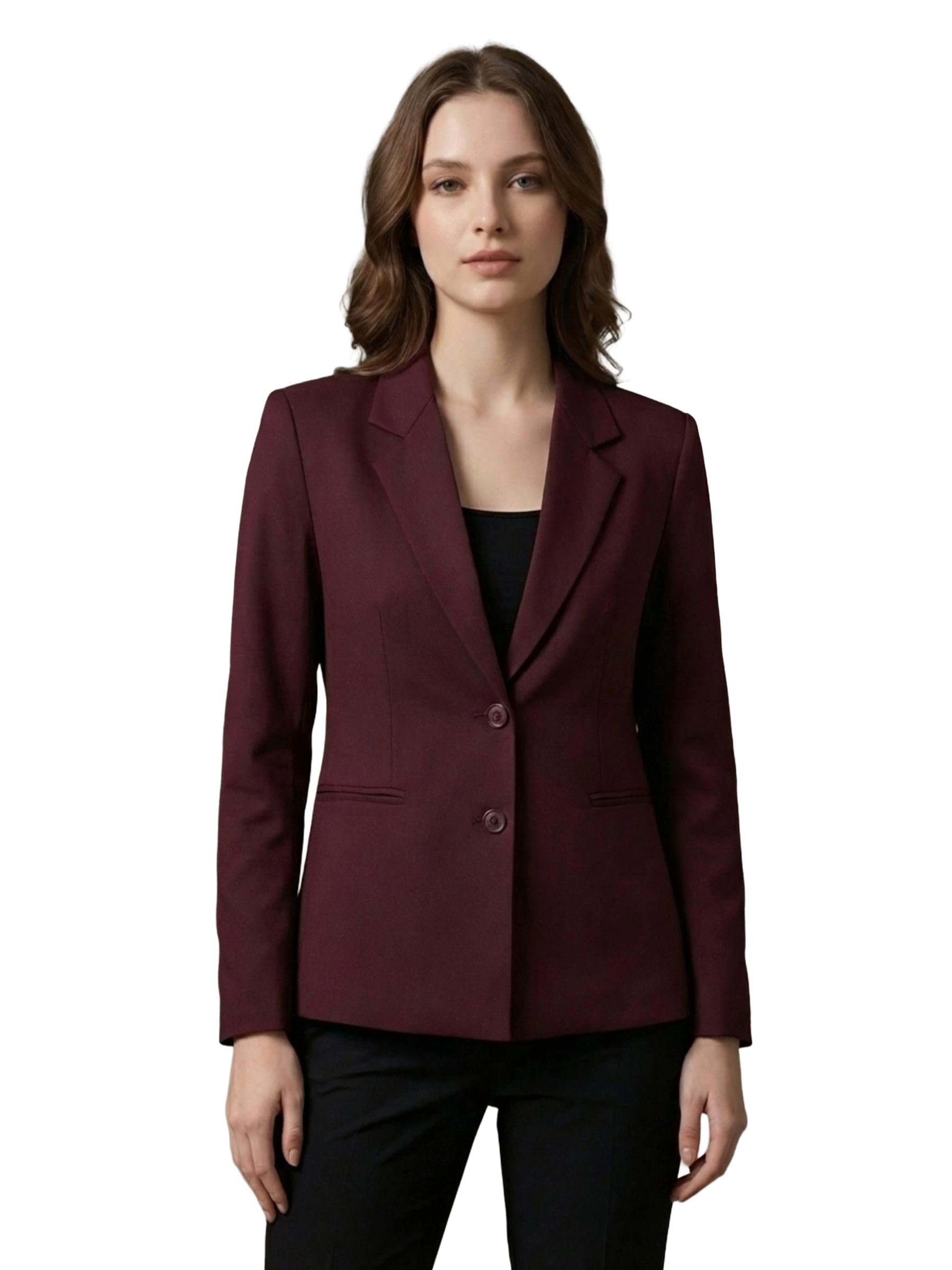 ROCKSY Black Smart Casual Formal Blazer for Women, Regular Fit Stylish Blazer for Women
