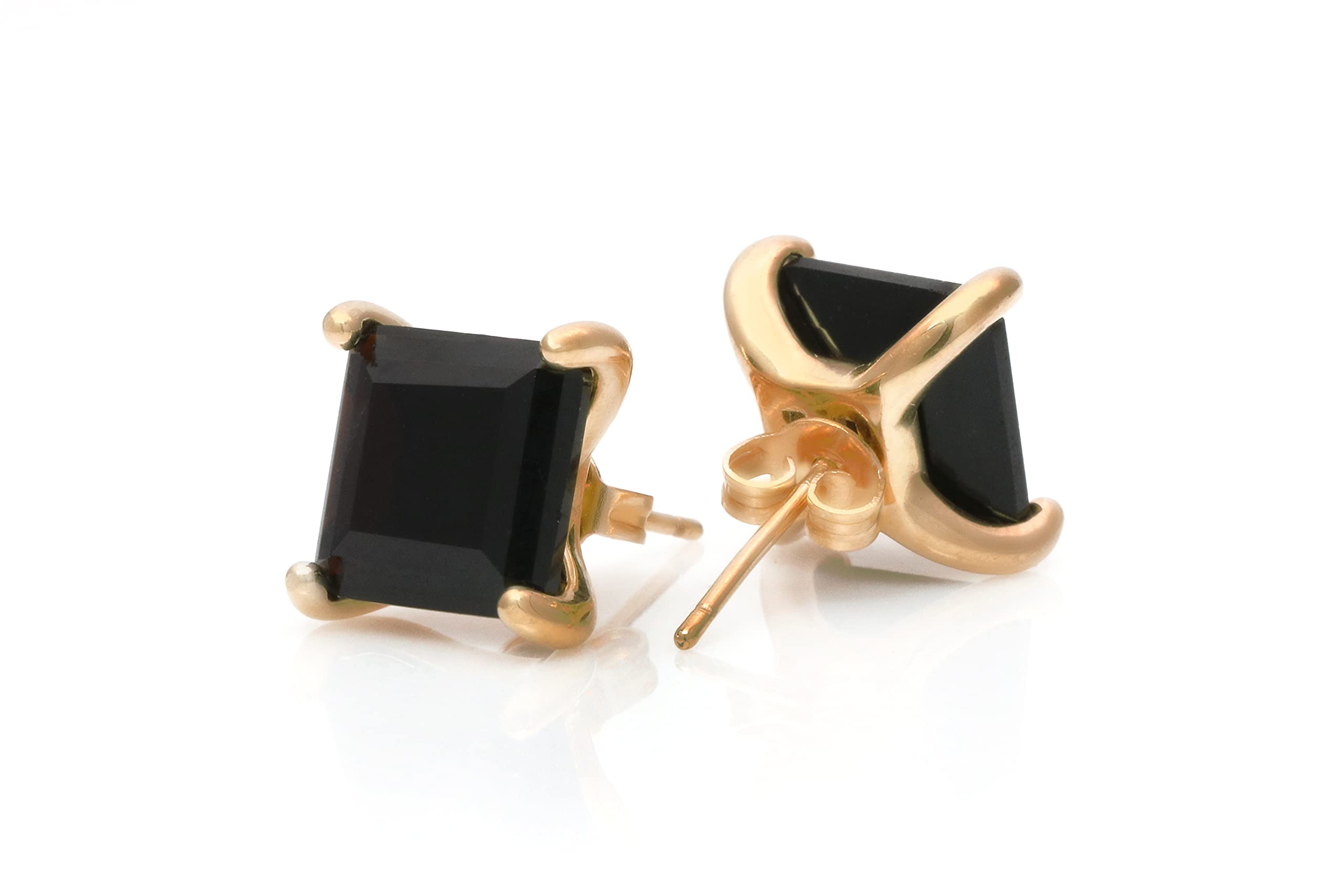 Semplici Orecchini Onice Nero Delicato per Donne - Orecchini Gioielli Gemma Stud, Orecchini per Tutti i Giorni, Orecchini Fatti a Mano Oro 14k Vermeil - Regali per Lei - Materiale Personalizzato