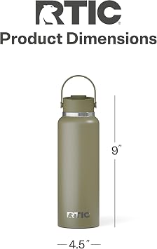 RTIC 40oz Outback Water Bottle, Ceramic Lined, Olive