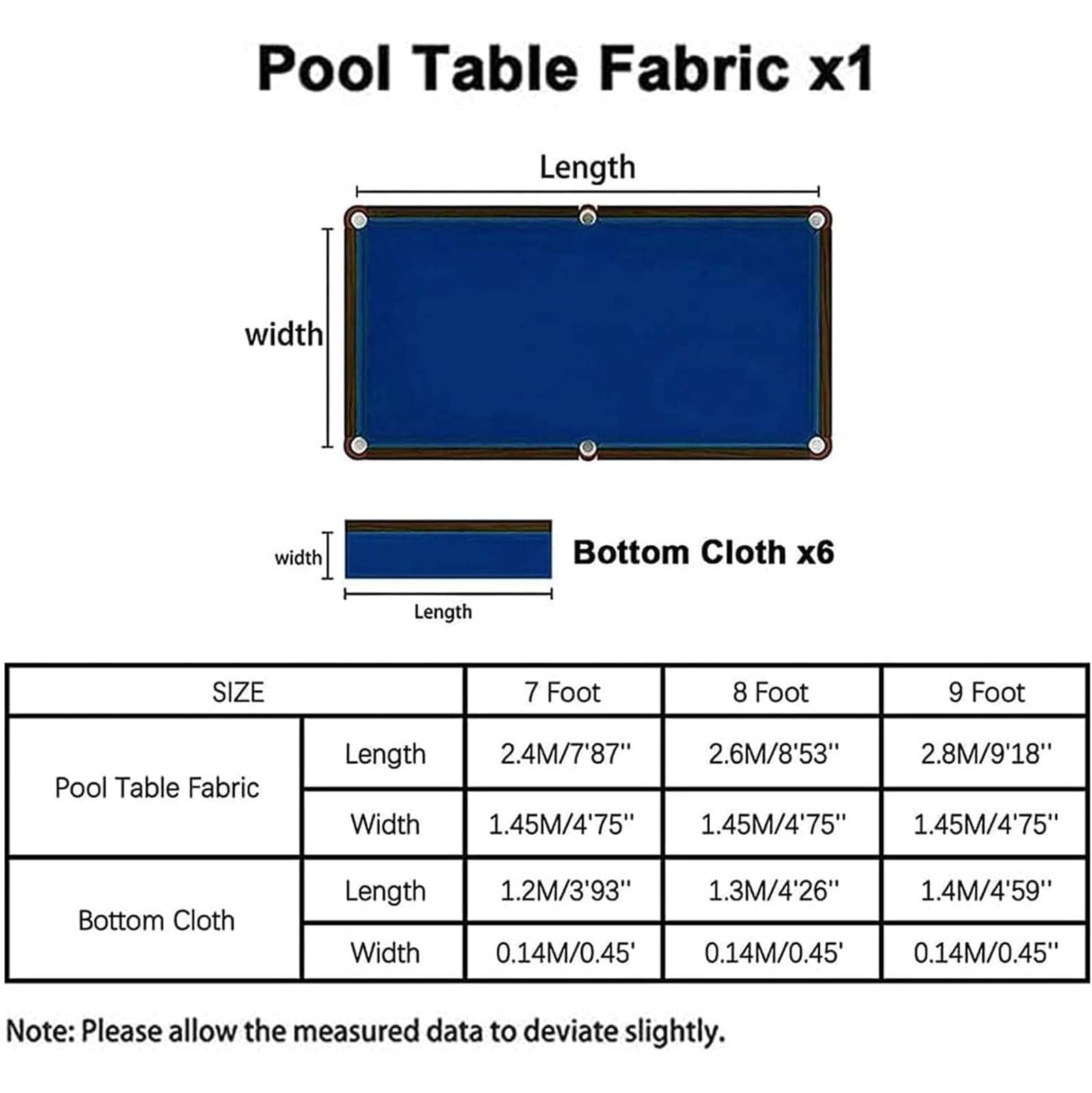 Generisch Billardtuch Billard Stoff Billardtisch Filz Billardtuch für 7ft 8ft und 9ft Pooltische Billardtischfilz Mattenstreifen Bar Hotel Professionelle Billardtischdecke,Blau,8Ft