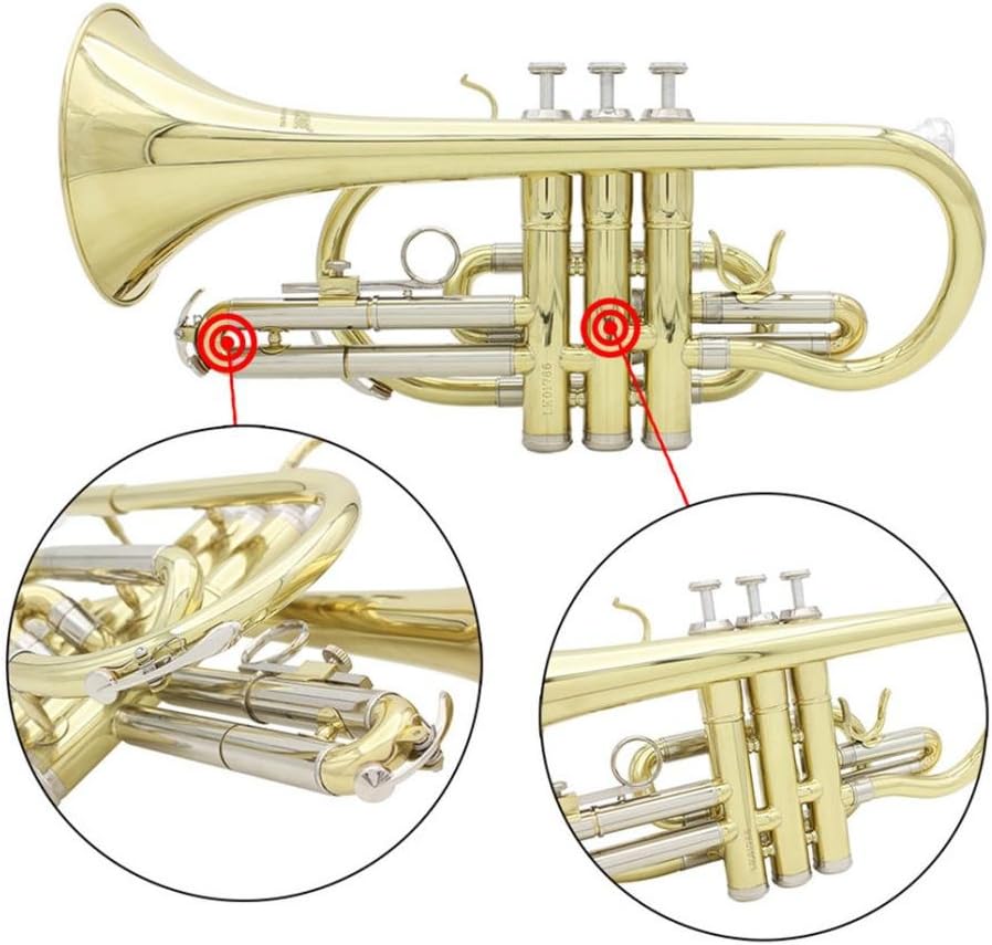 YIJU Exquisite Golden Bb Cornet Brass Instrument Set for Students Beginners : Musical Instruments