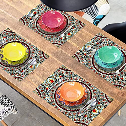 Sets de table mandala de 6 pièces pour stopper les rayures et la chaleur sur table - 8