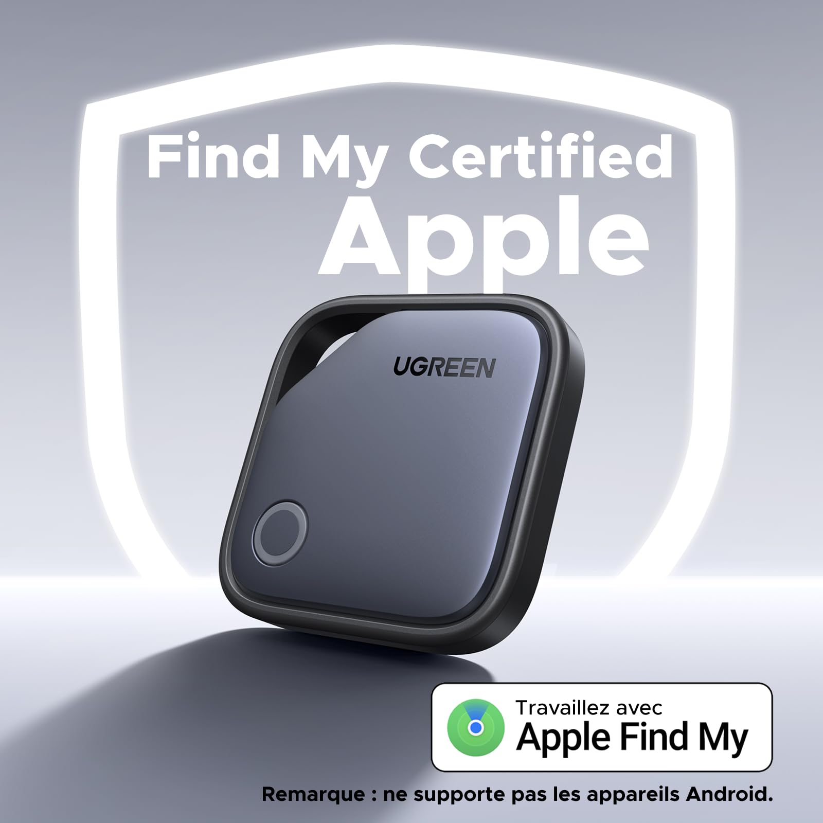 UGREEN FineTrack Finder Tag Traceur Fonctionne avec Find My (iOS Uniquement) 2 Ans Batterie Localisateur d'Objets Bluetooth pour Clés Valises Portefeuilles Wallet Bagages Sacs Lot de 4