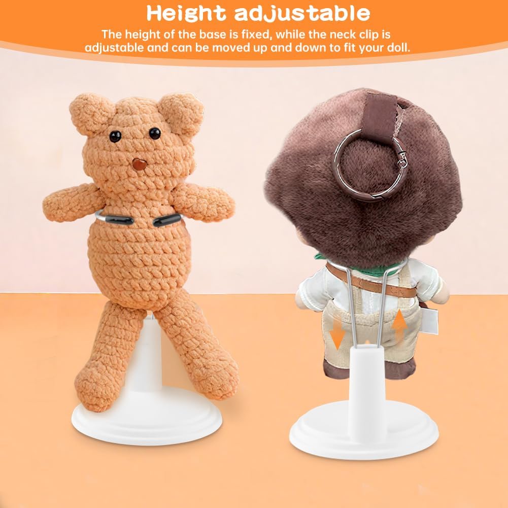 6pcs Adjustable Doll Stand Lightweight Display Rack for Dolls,Doll Bracket Support for 4-8 Inches Dolls,Keep The Standing Position,Portable for Decoration Home Store Market(White,Size:7 * 6.2 * 9cm)