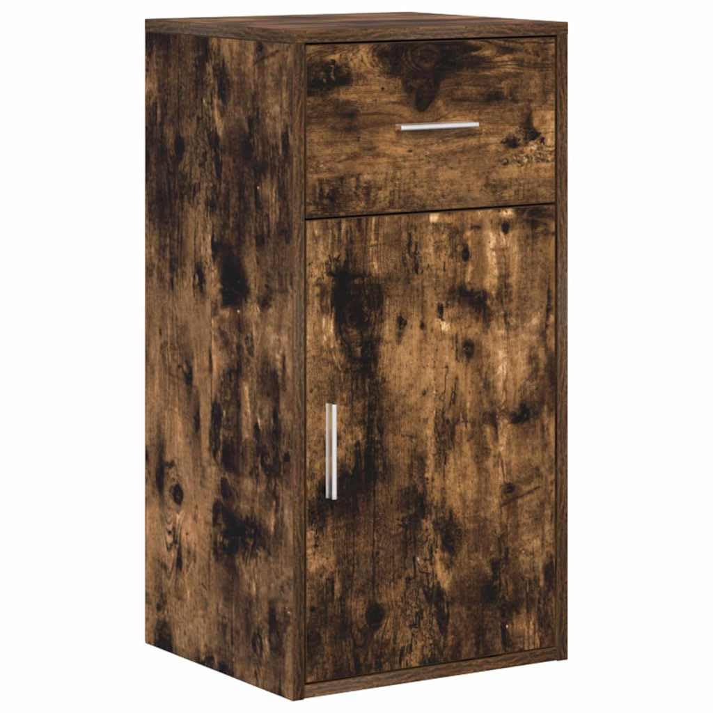 Scrivania angolare con mensola, rovere affumicato, 102 x 50 x 75 cm, materiale in legno, scrivania per computer per casa, ufficio, gioco, scrittura