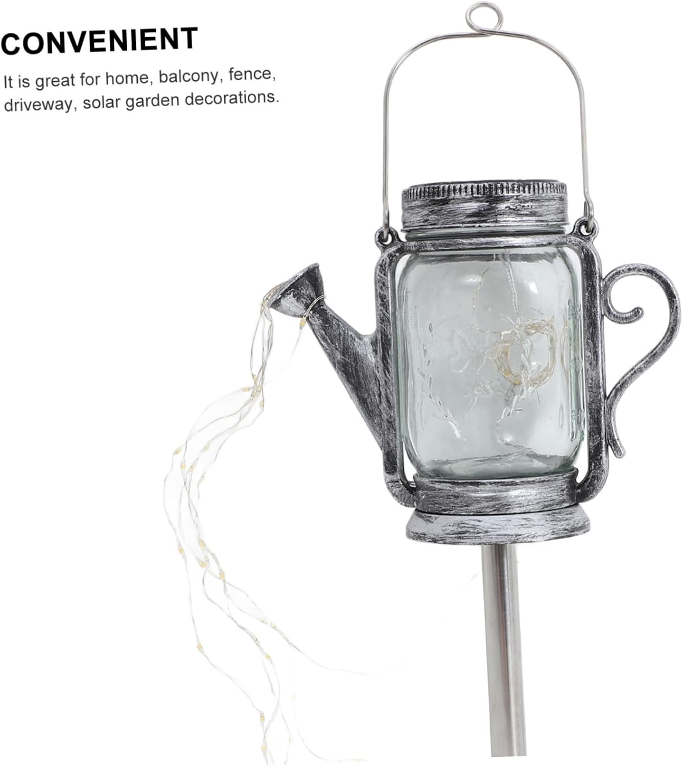 ARTIBETTER 2pcs Jar Solar Lanterns Outdoor String Lights Garden Decorations Jar Hanging Lights for Home Balcony Fence Driveway