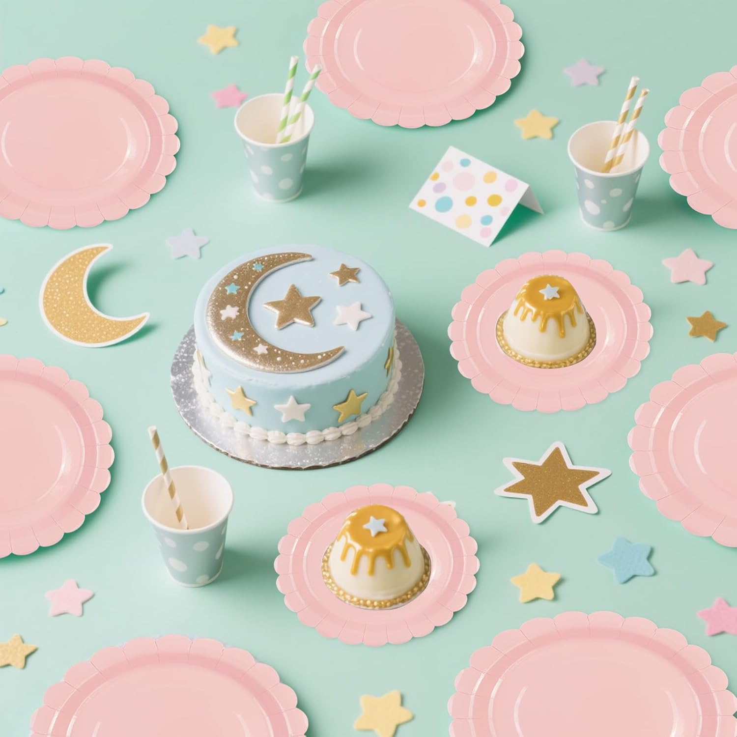 50 Pcs Pink Paper Plates 7 Inch, Scalloped Paper Plates Disposable Cake Dessert Dinner Plate for Birthday Baby Shower Wedding Party Decorative Supplies (Pink, 7 INCH) - Image 7