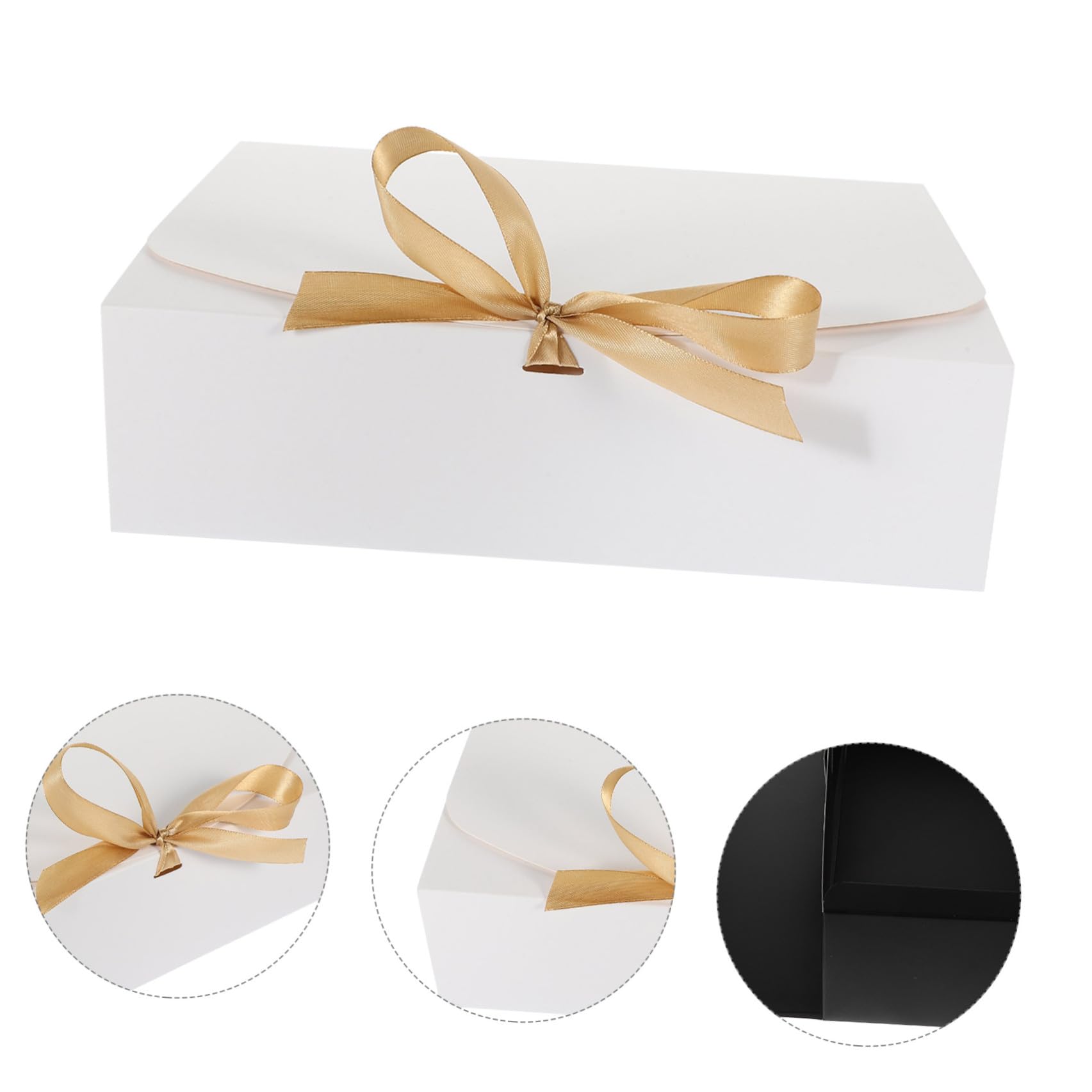 BETOOKY 10 Stück Weiße Geschenkschachteln mit Schleife aus Karton Faltbar und Leicht für Schmuck und Kerzen als Geschenkverpackung zum Valentinstag