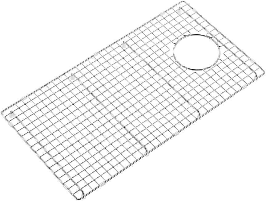 25.8 in. x 14 in. Side Drain Sink Protector with Supersoft Silicone Feet in 304 Grade Stainless Steel