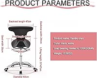 Vista 3 de Taburete giratorio de piel sintética ajustable con ruedas, silla de salón de belleza, altura ajustable de 264 libras, capacidad de carga de 264