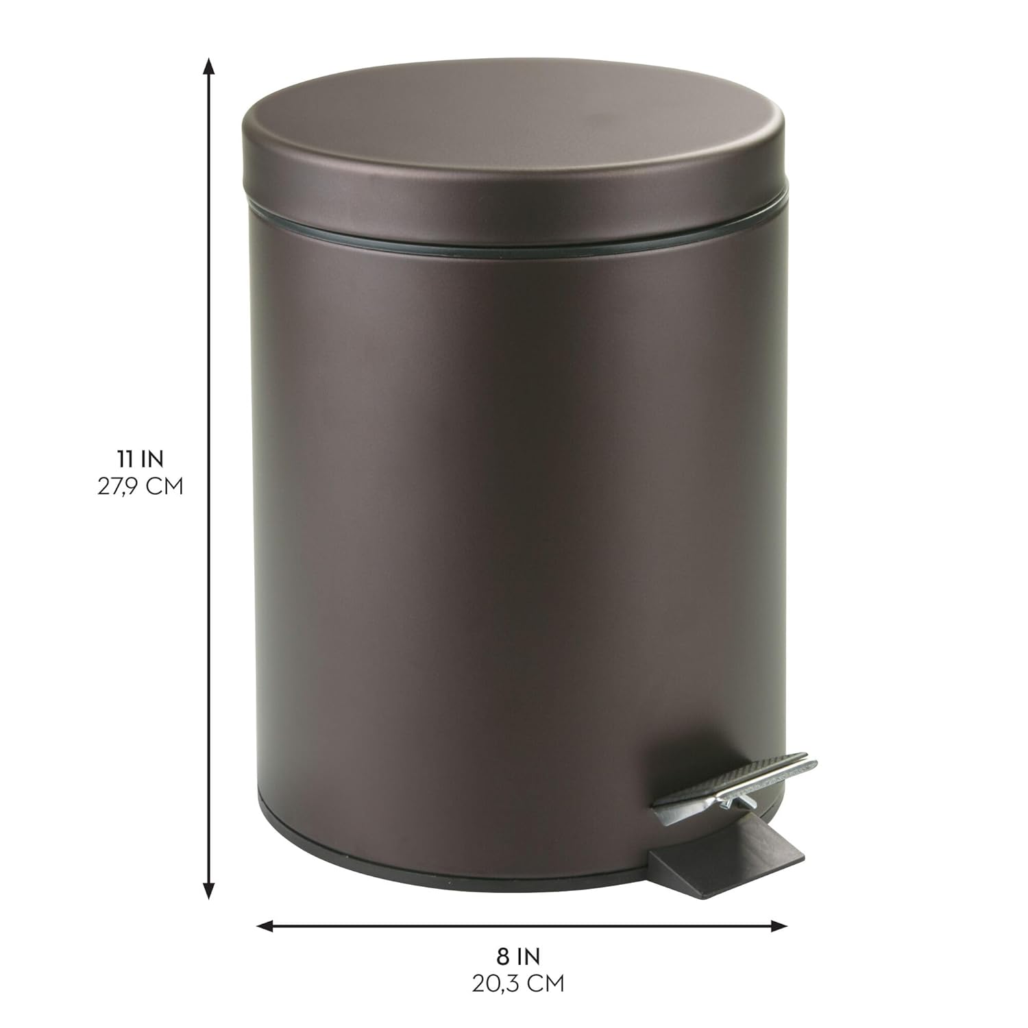 iDesign Round 1.3 Gallon Bathroom Step Trash Can - Set of 2 - Bronze