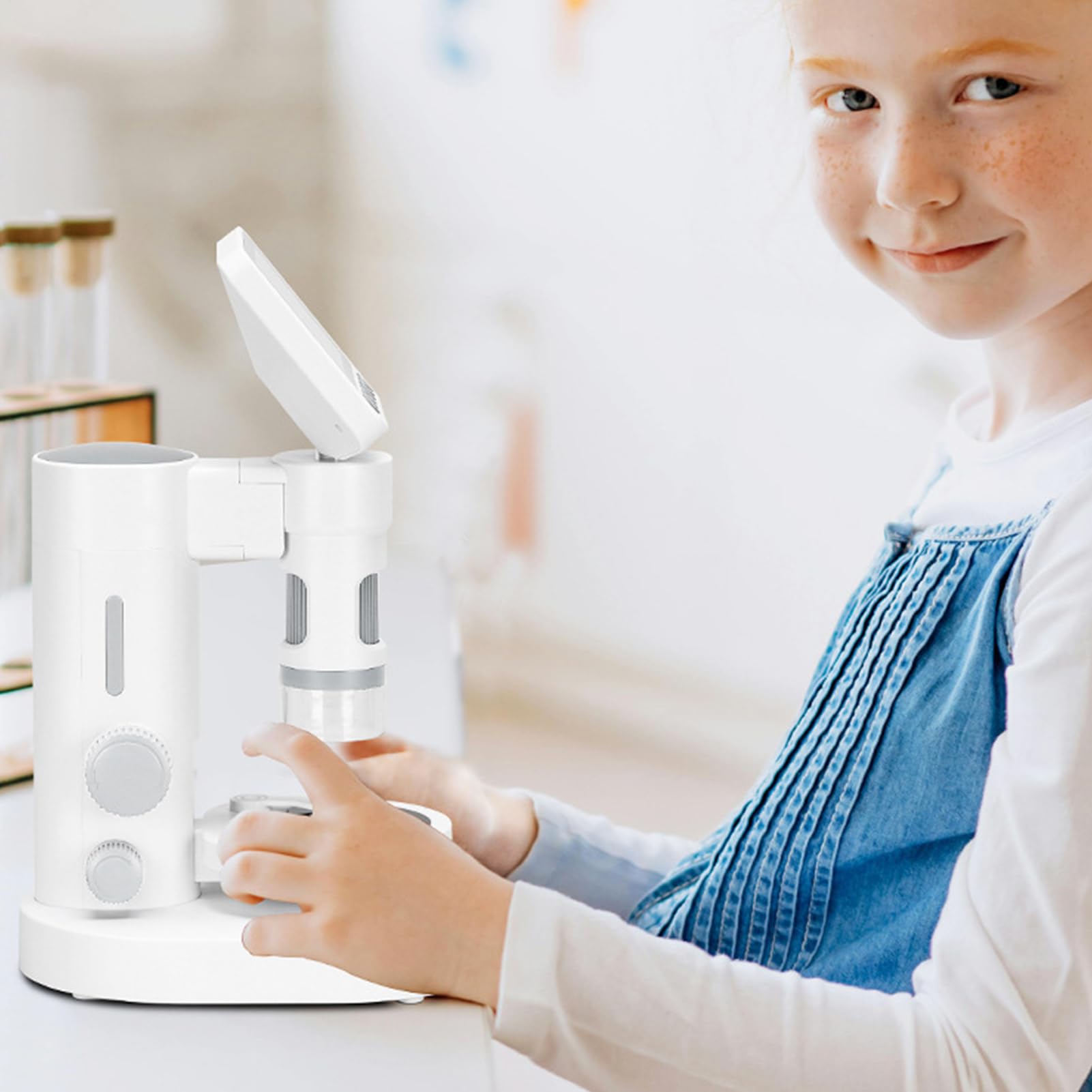 Mini Mikroskop Dla Dzieci 100X-1000X Zabawka Do Eksperymentów Naukowych | Przenośny Cyfrowy Mikroskop Dla Chłopców Dziewczynek Entuzjastów Nauki Edukacji Domowej Uczniów Szkół Podstawowych Klasy P